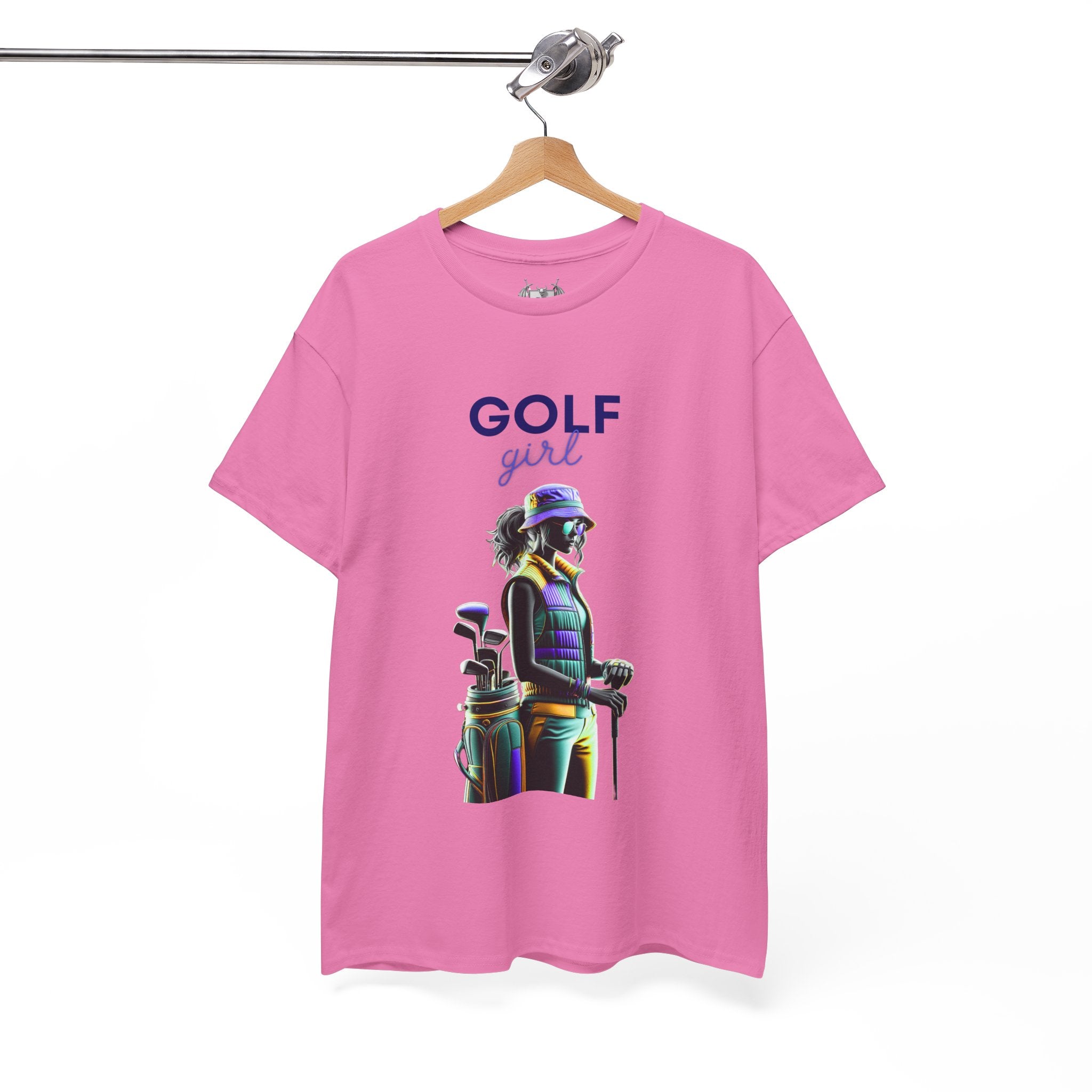 Golf Enthusiast Unisex Heavy Cotton Tee - Vibrant Golfer Design