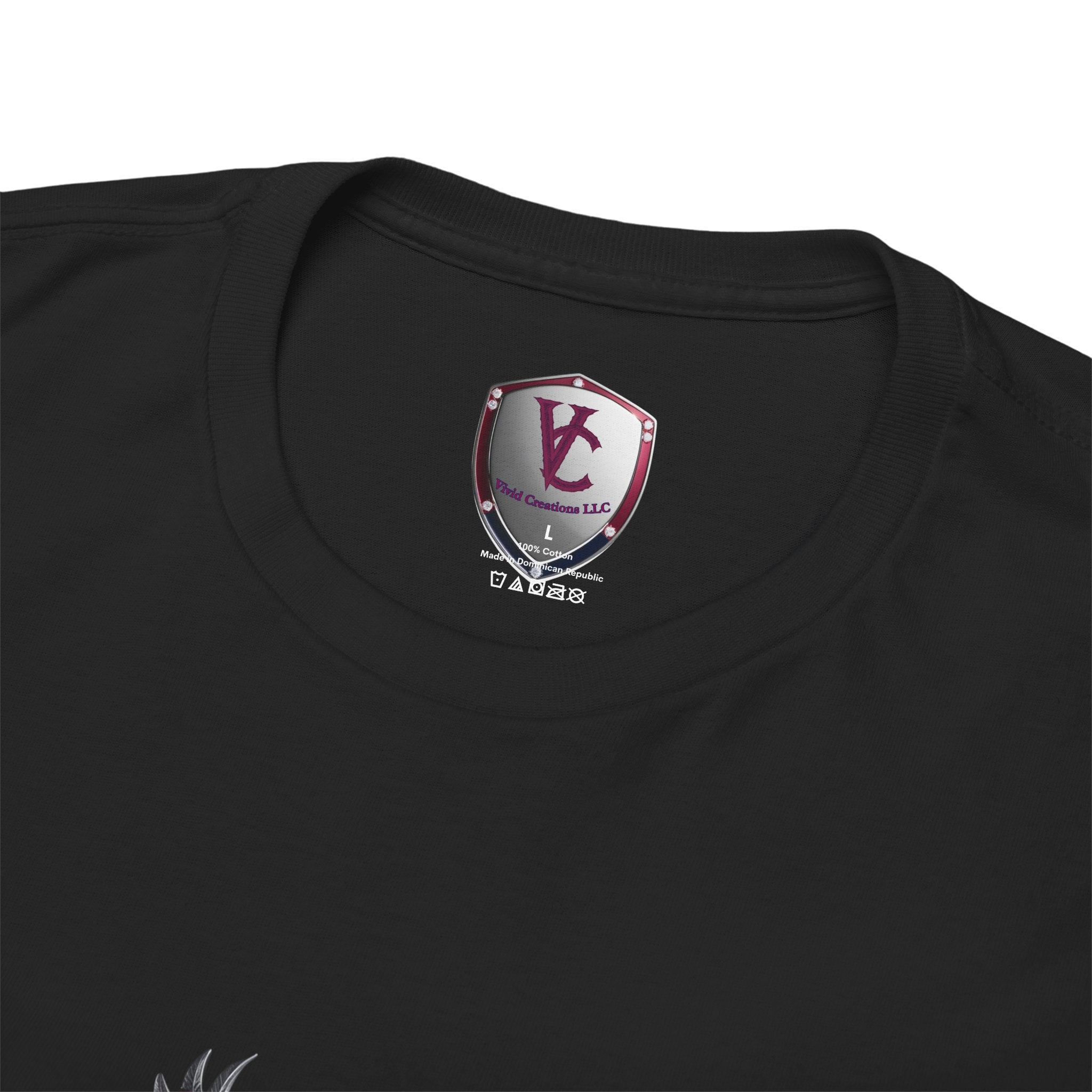 Unisex Heavy Cotton Tee with Shield Design - Bold Streetwear Style