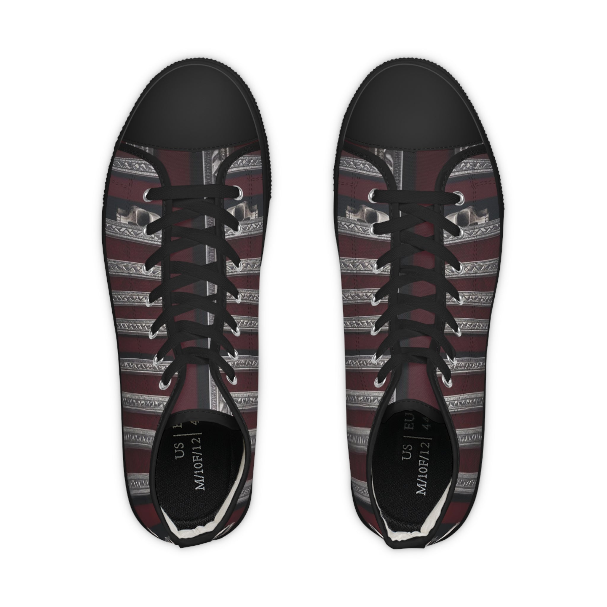 Men's High-Top Sneakers, Vivid Creations Designer Shoes Graphic Skull Design