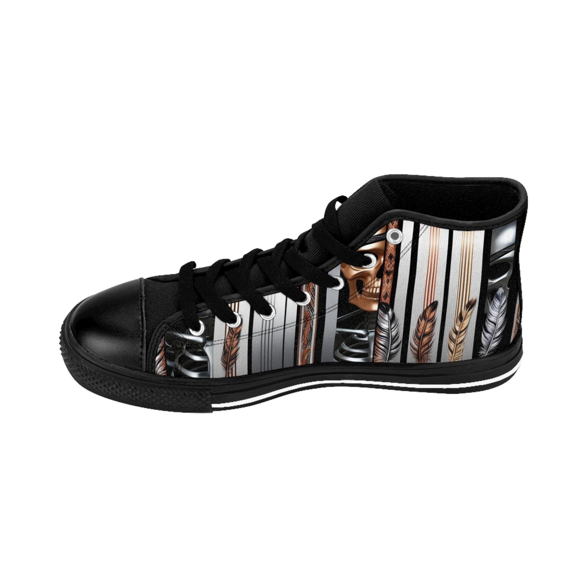 Men's Classic Sneakers with Tribal Design - Stylish High-Top Footwear for Everyday Adventures