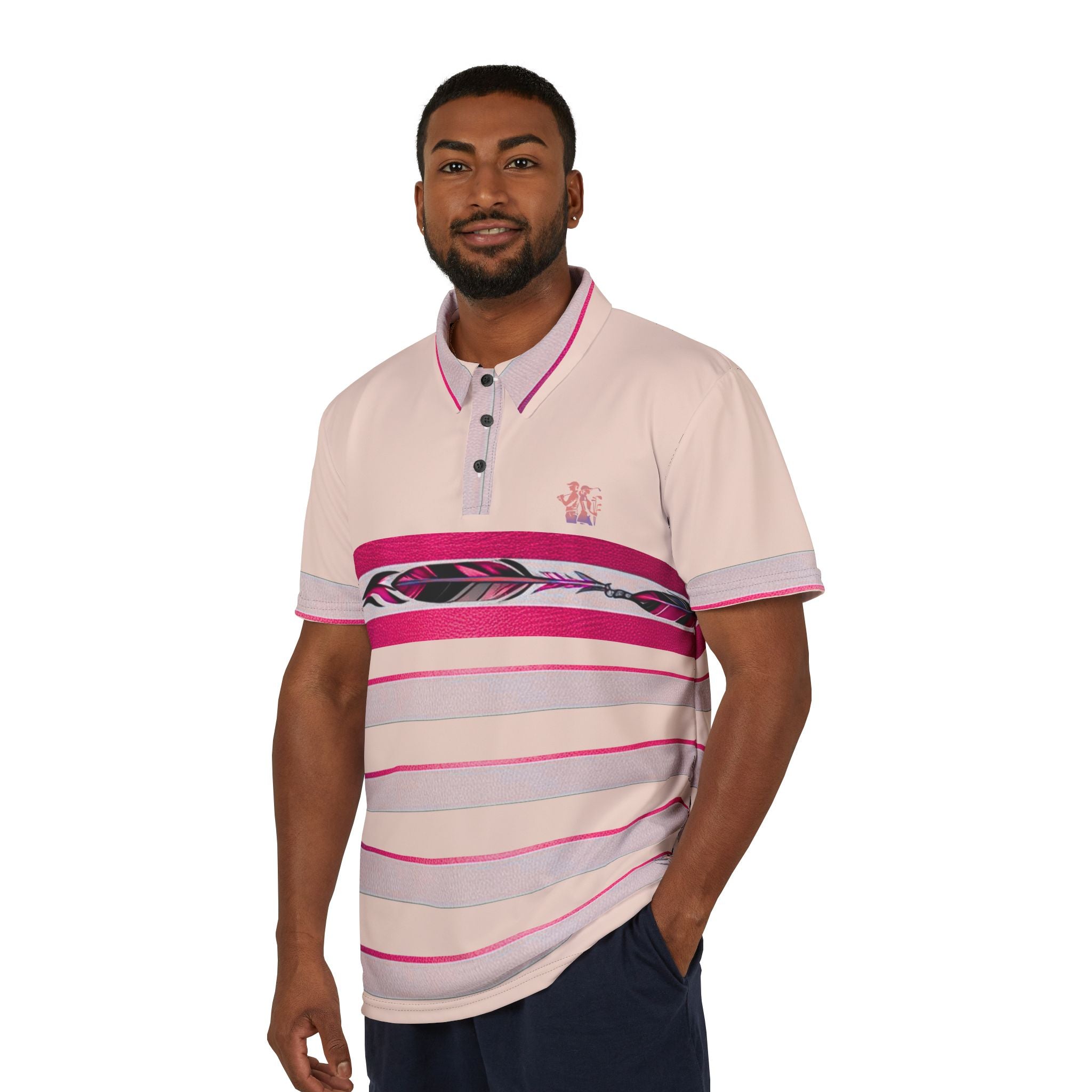 Bohemian Striped Unisex Polo Shirt - Casual Stylish Wear for Everyday Adventures
