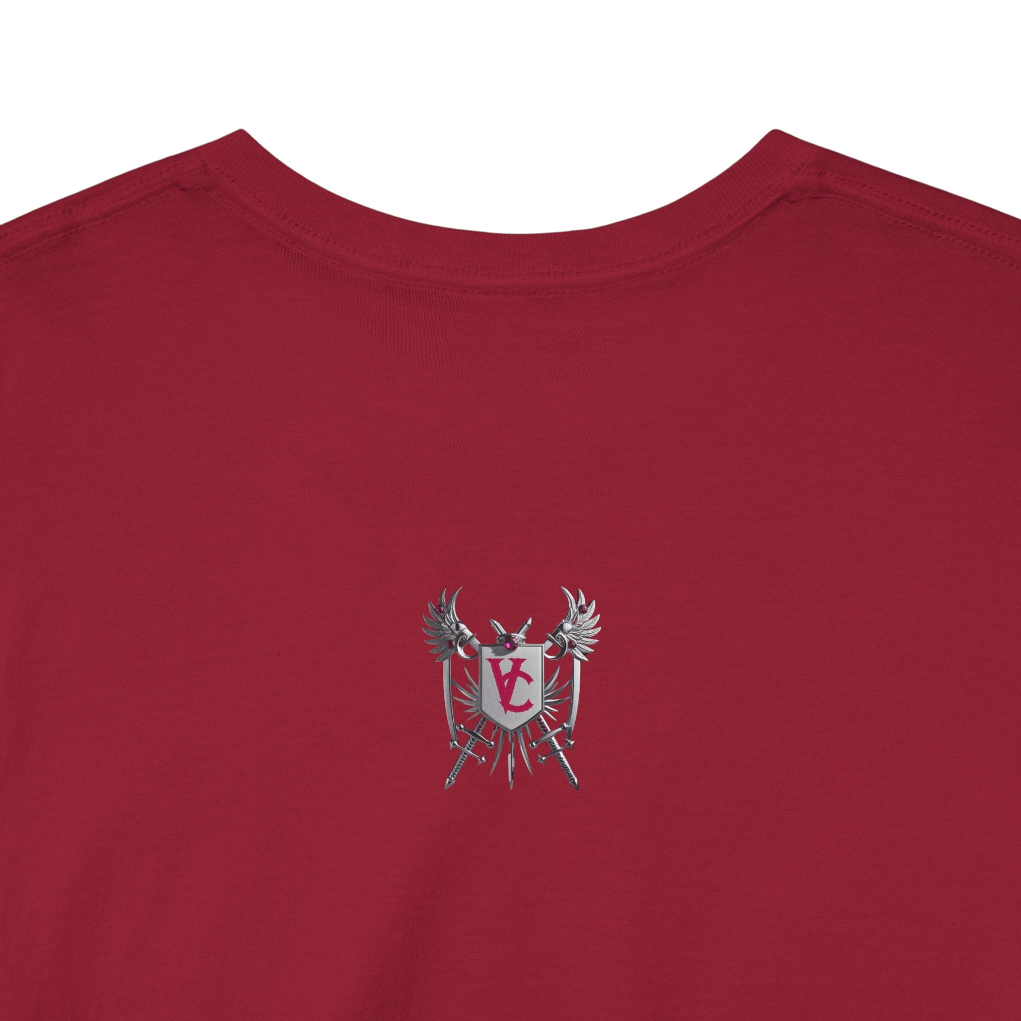 Unisex Heavy Cotton Tee with Shield Design - Bold Streetwear Style