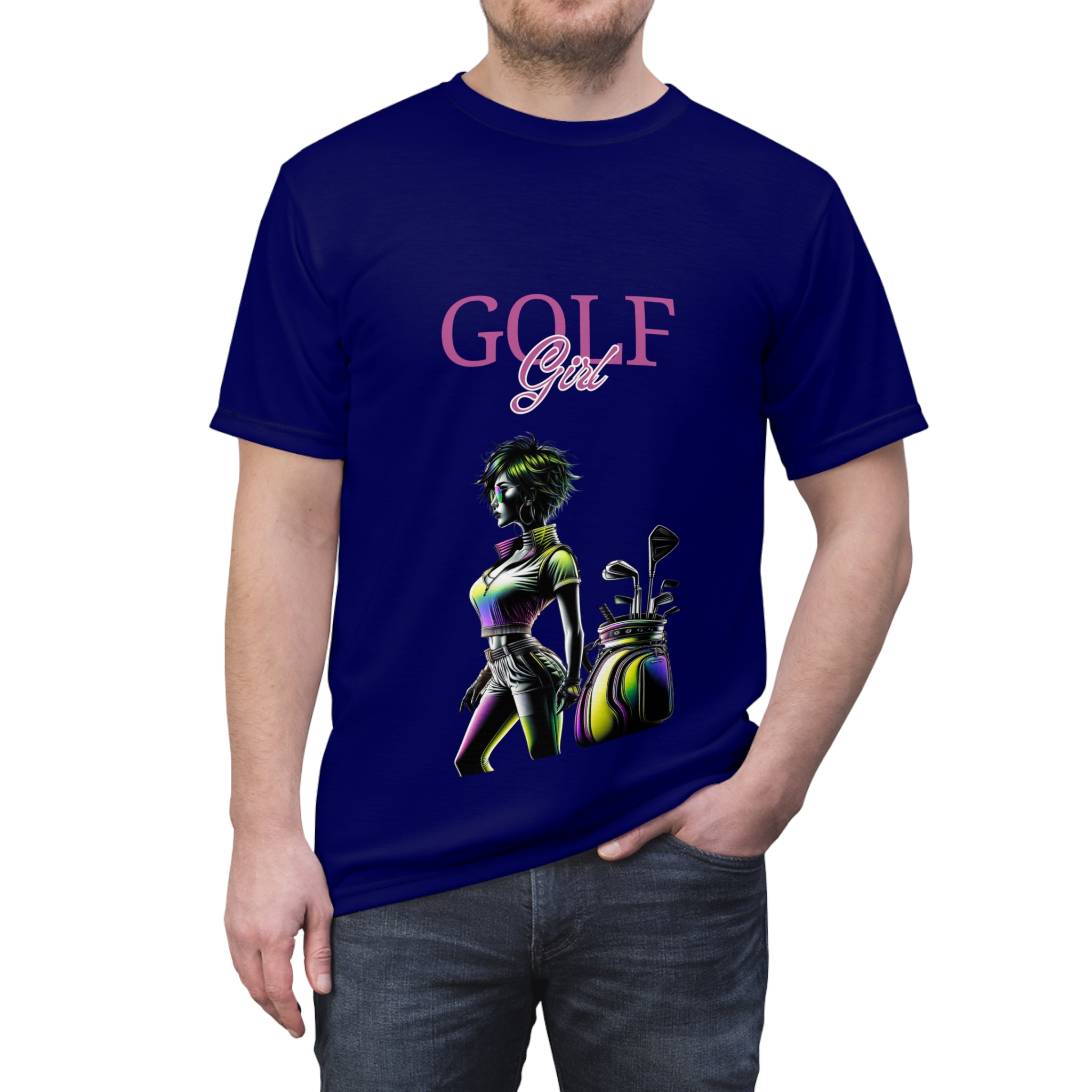 Golf Girl Unisex Cut & Sew Tee - Vibrant Graphic Design for Golf Enthusiasts