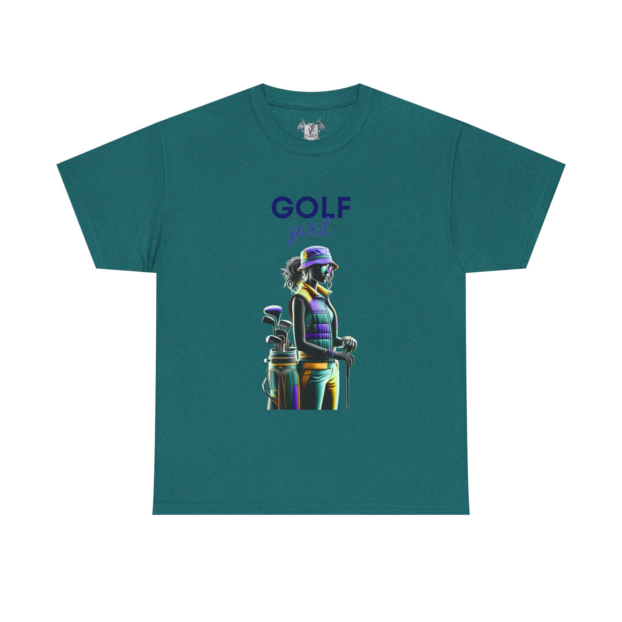 Golf Enthusiast Unisex Heavy Cotton Tee - Vibrant Golfer Design