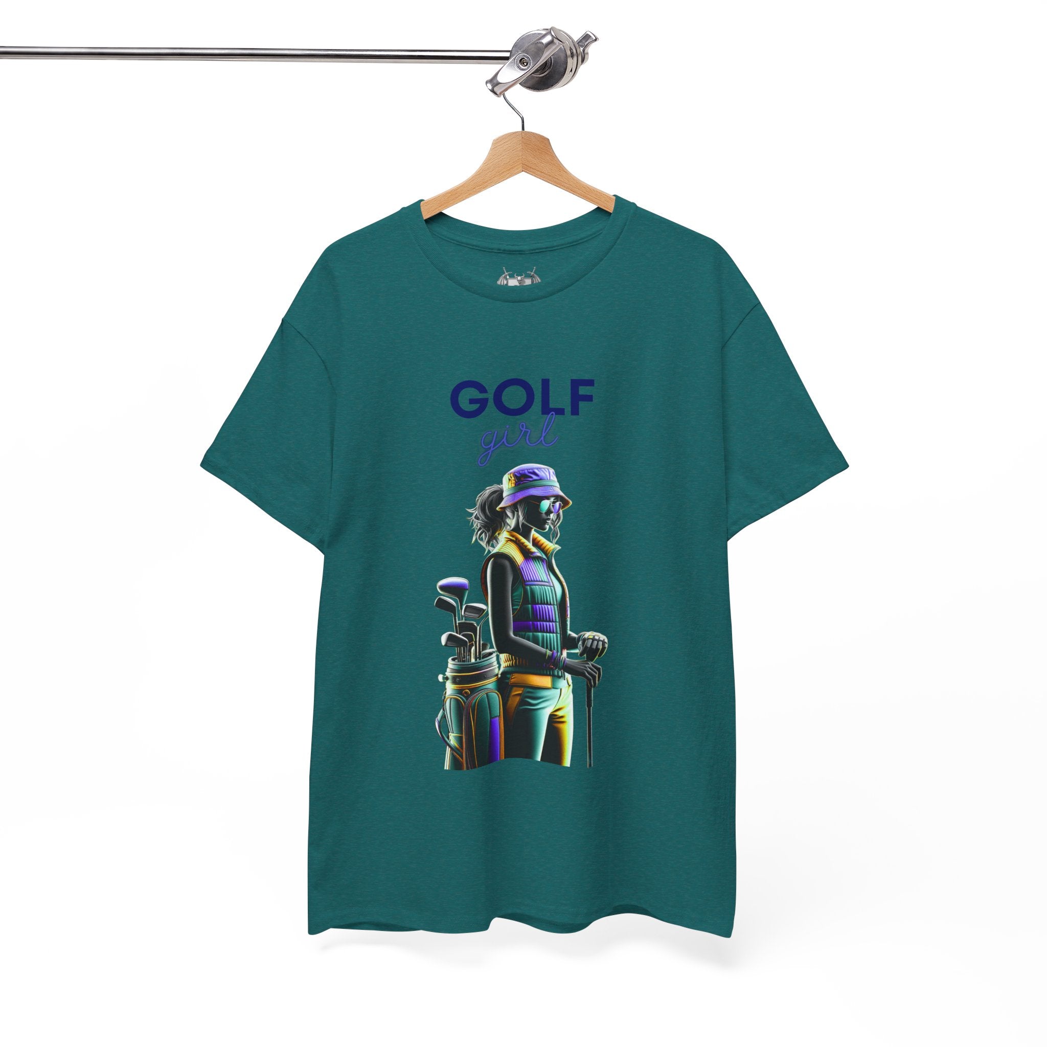 Golf Enthusiast Unisex Heavy Cotton Tee - Vibrant Golfer Design