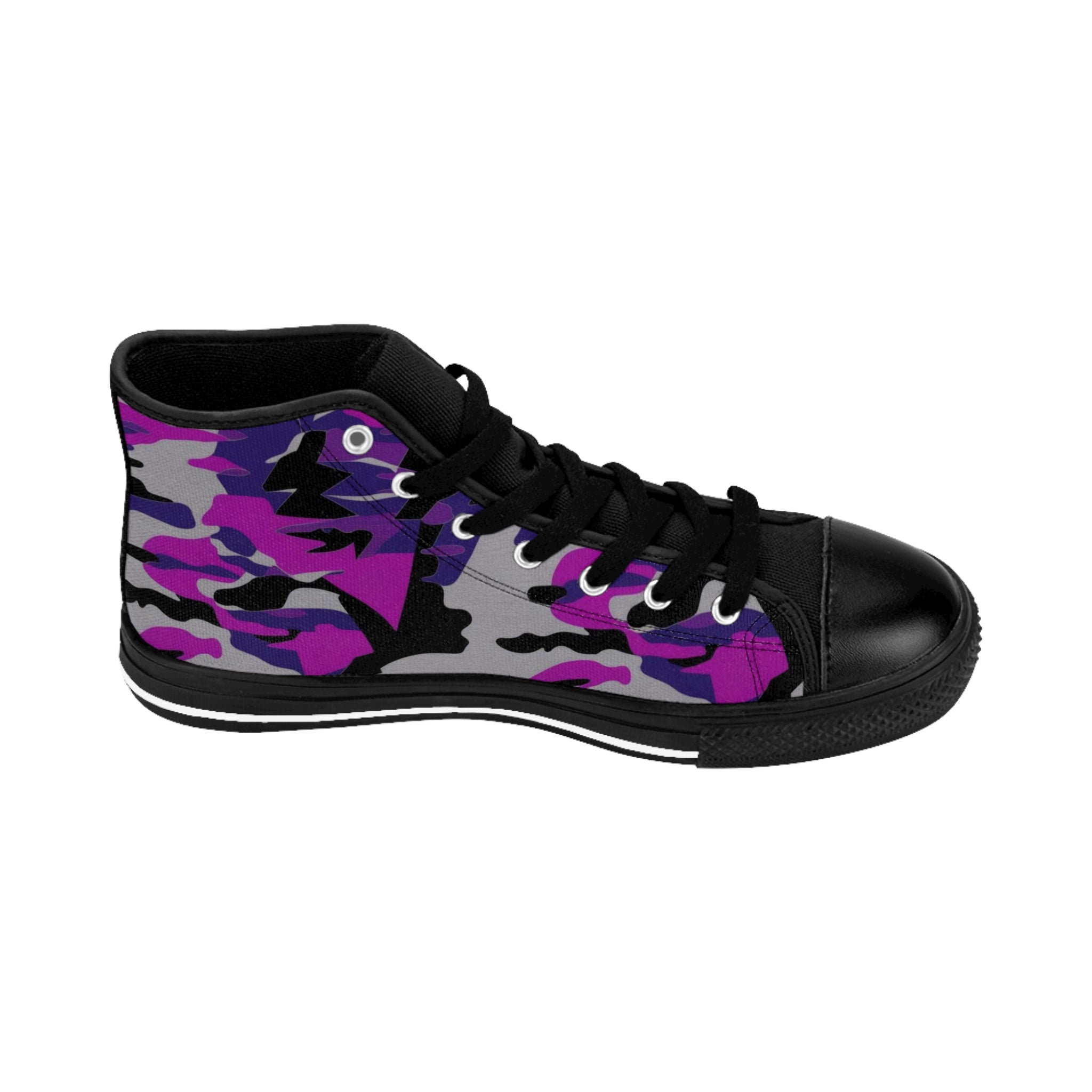 Stylish Women's Classic Camo Sneakers with Purple Accents