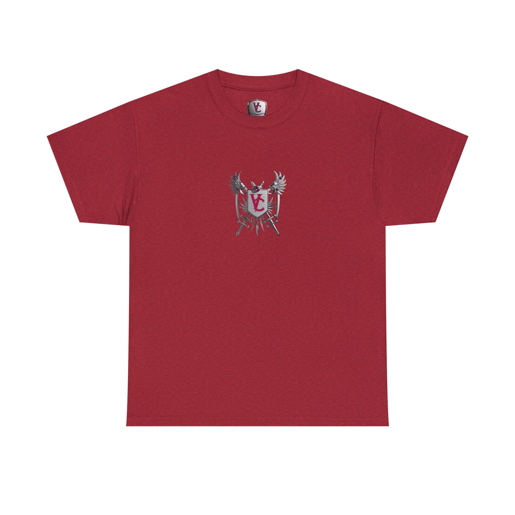 Unisex Heavy Cotton Tee with Shield Design - Bold Streetwear Style