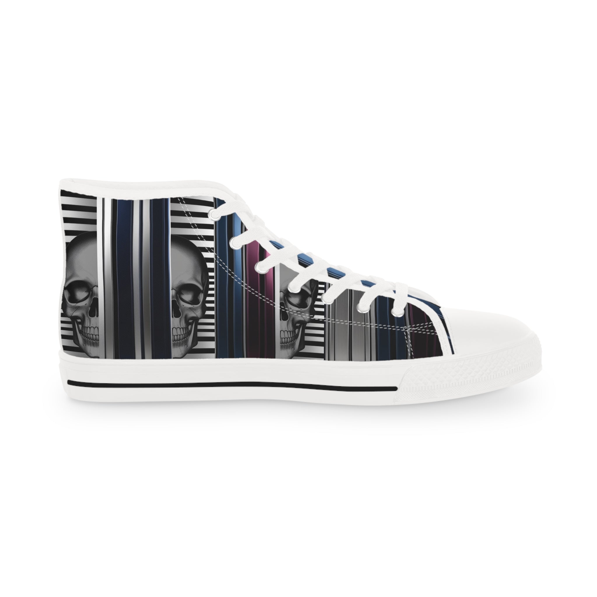 Men's High-Top Sneakers, Vivid Creations Designer Shoes Graphic Skull Design