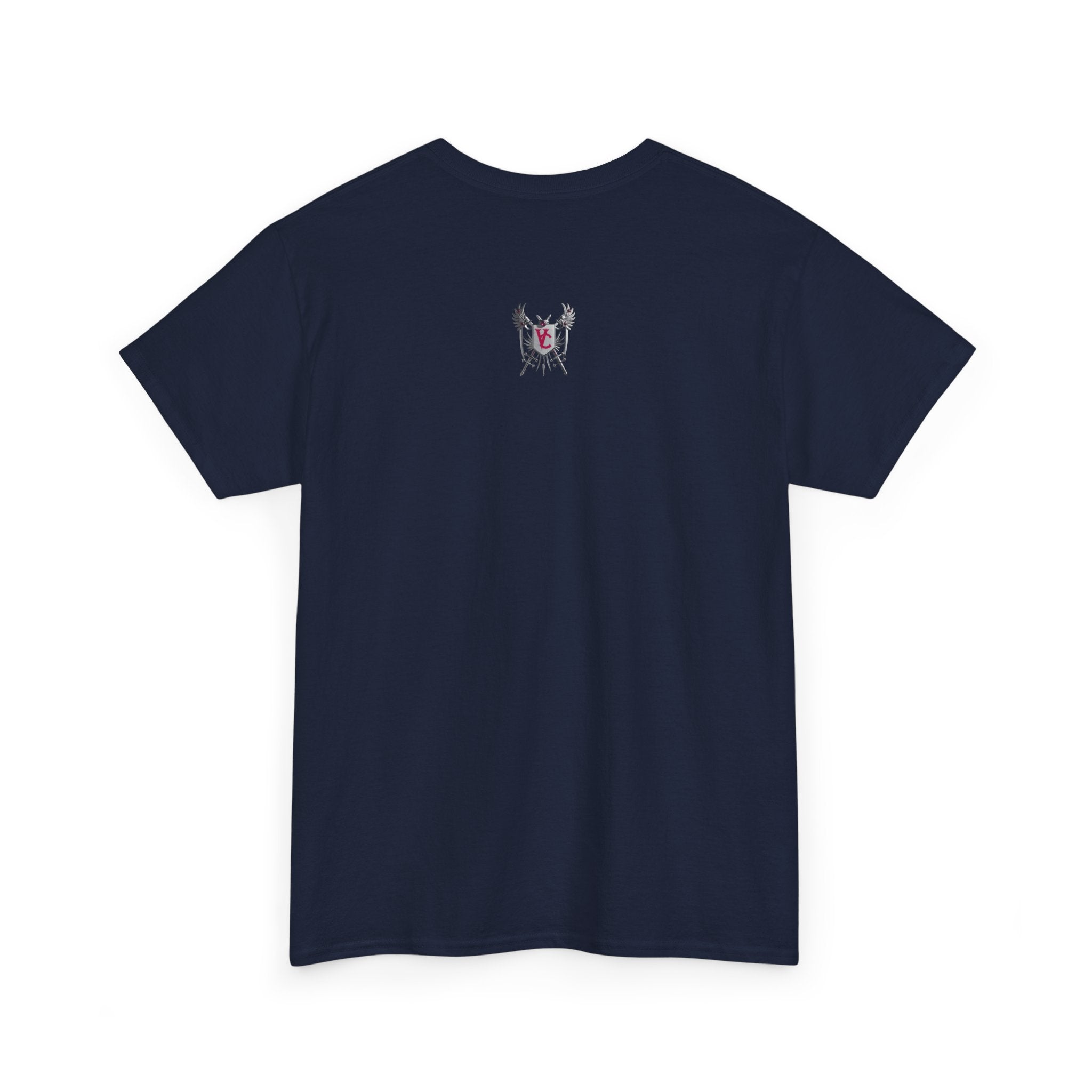 Unisex Heavy Cotton Tee with Shield Design - Bold Streetwear Style