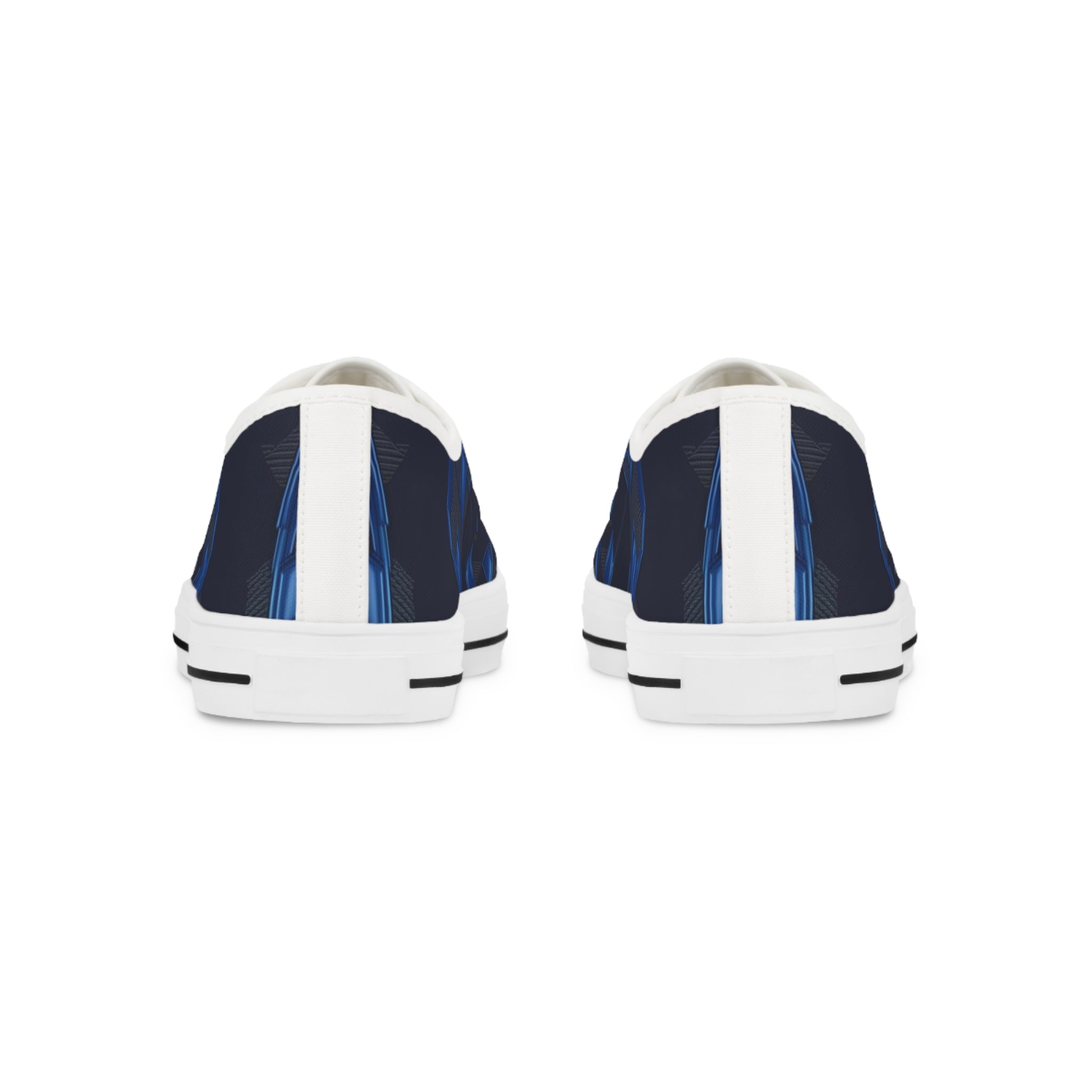 Stylish Men's Low Top Sneakers - Navy Blue with Skull Design