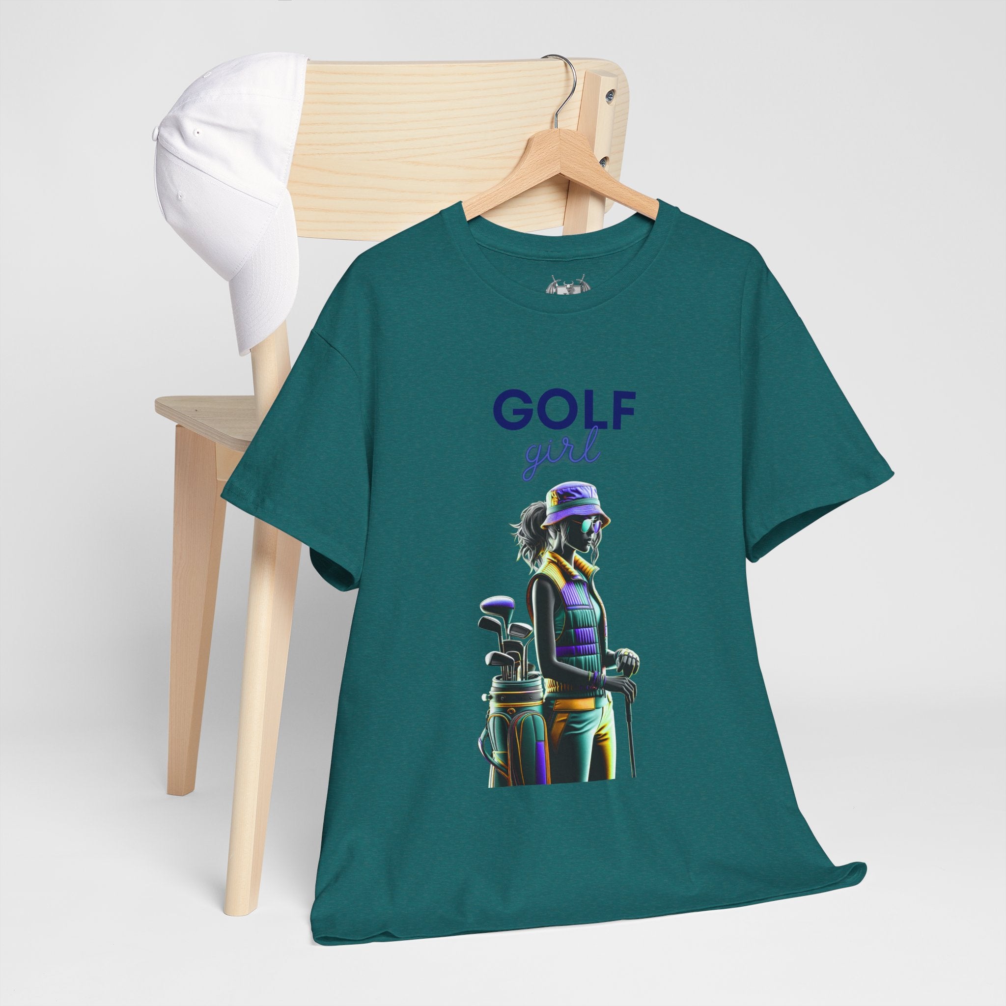 Golf Enthusiast Unisex Heavy Cotton Tee - Vibrant Golfer Design