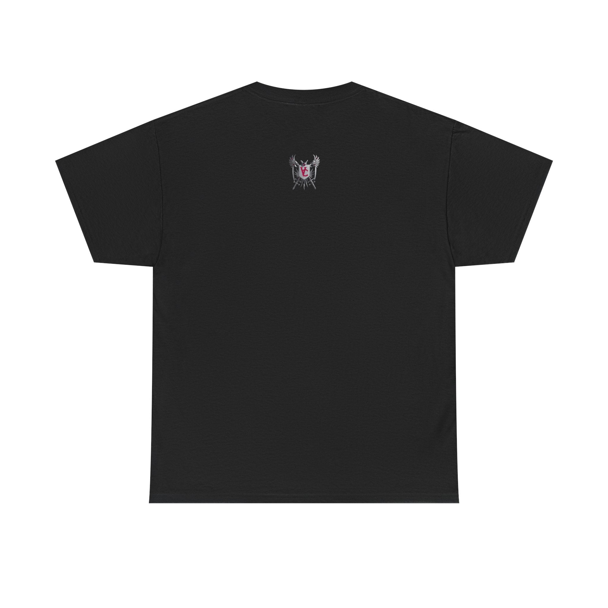 Unisex Heavy Cotton Tee with Shield Design - Bold Streetwear Style