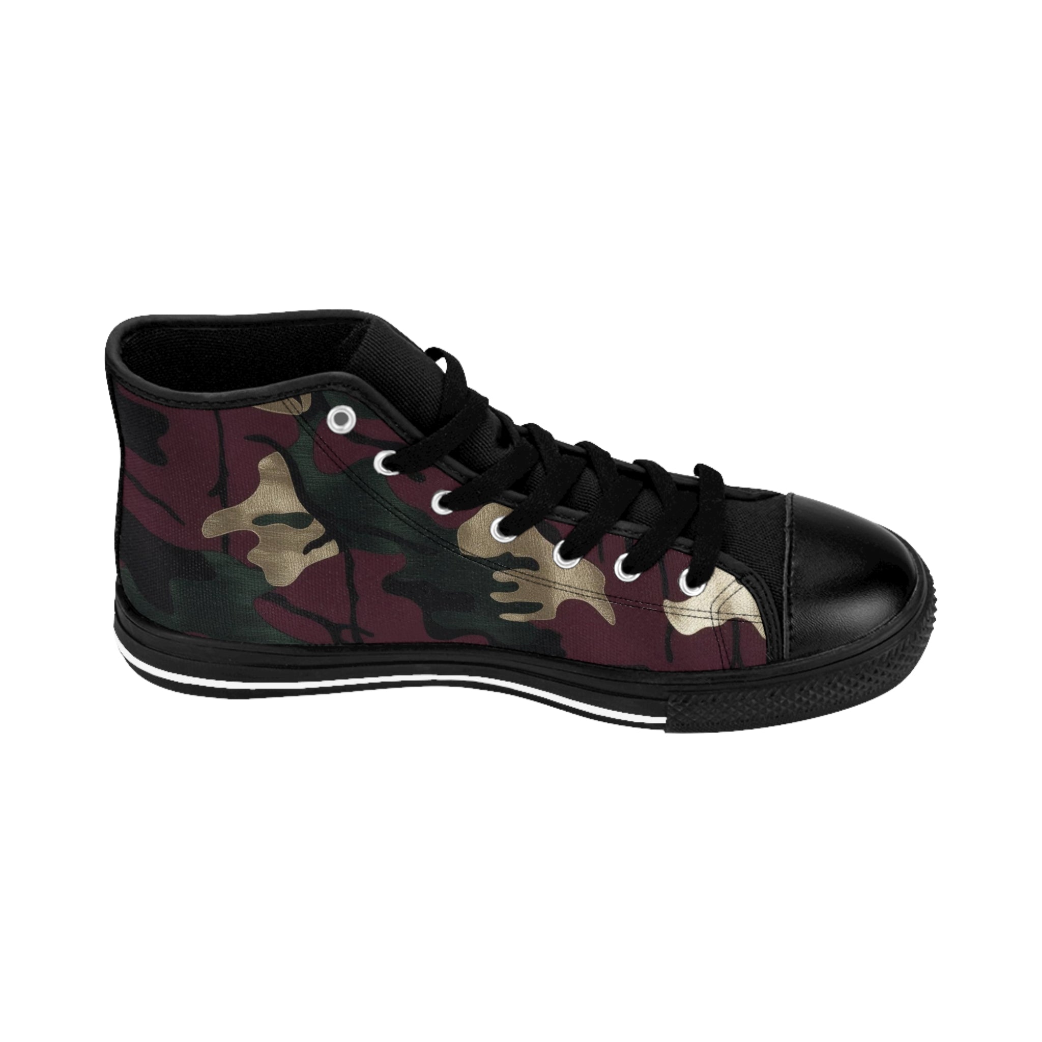 Camo High-Top Sneakers with Stylish Wings Design