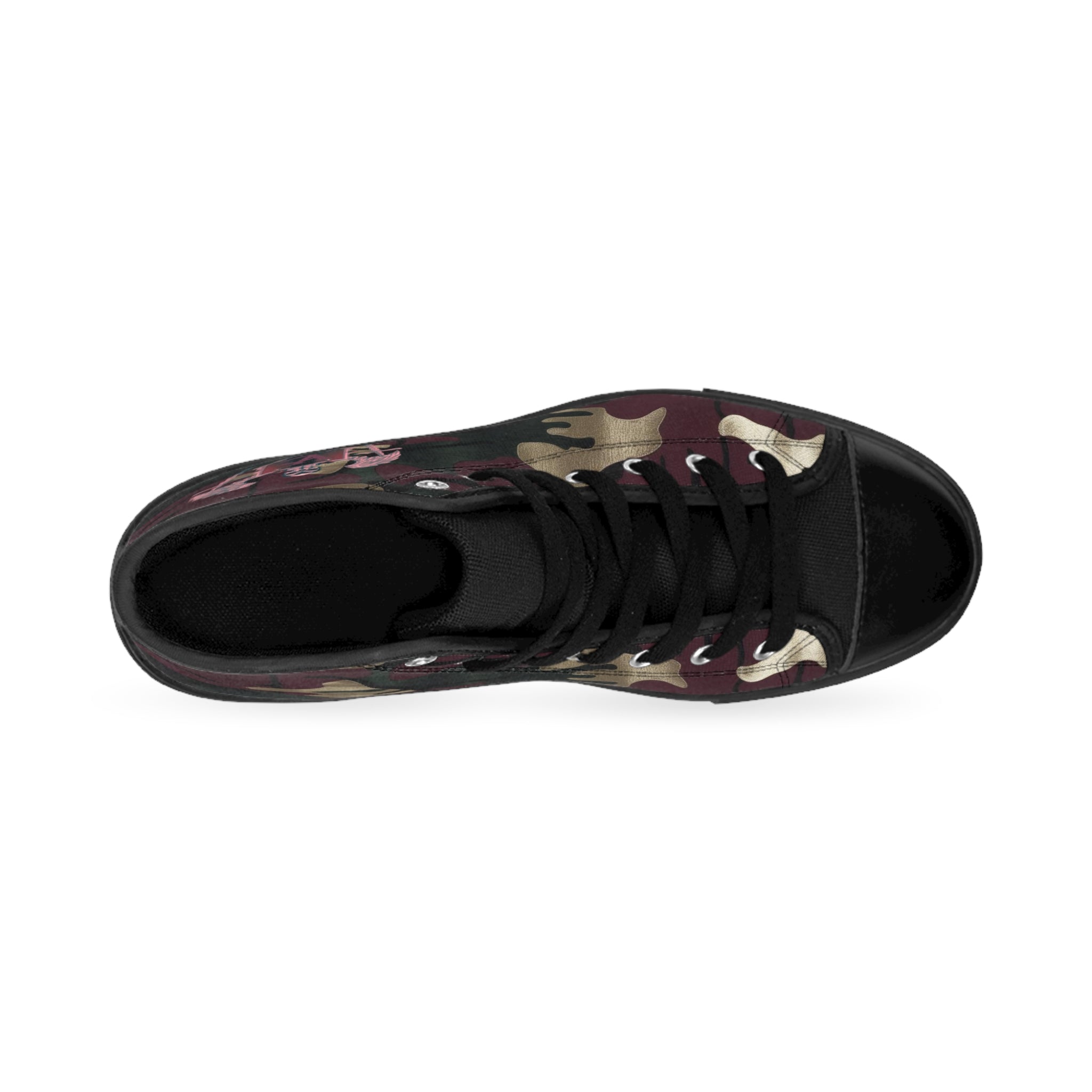 Camo High-Top Sneakers with Stylish Wings Design