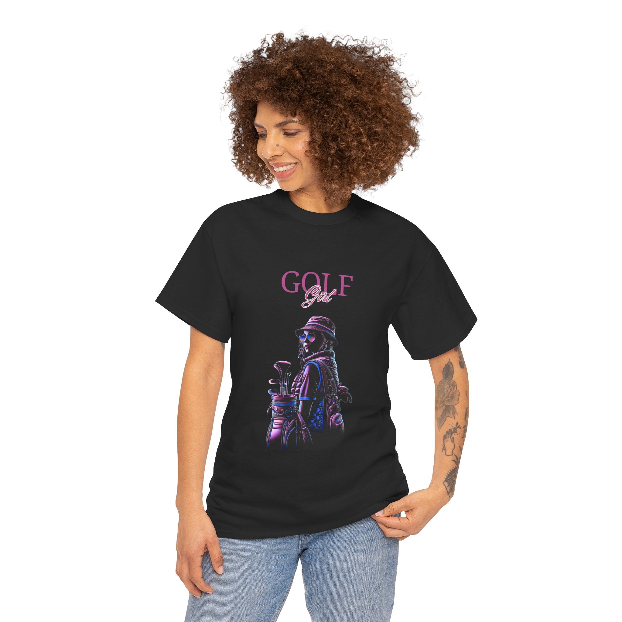 Golf Girl Unisex Heavy Cotton Tee - Stylish Golf Apparel for Enthusiasts
