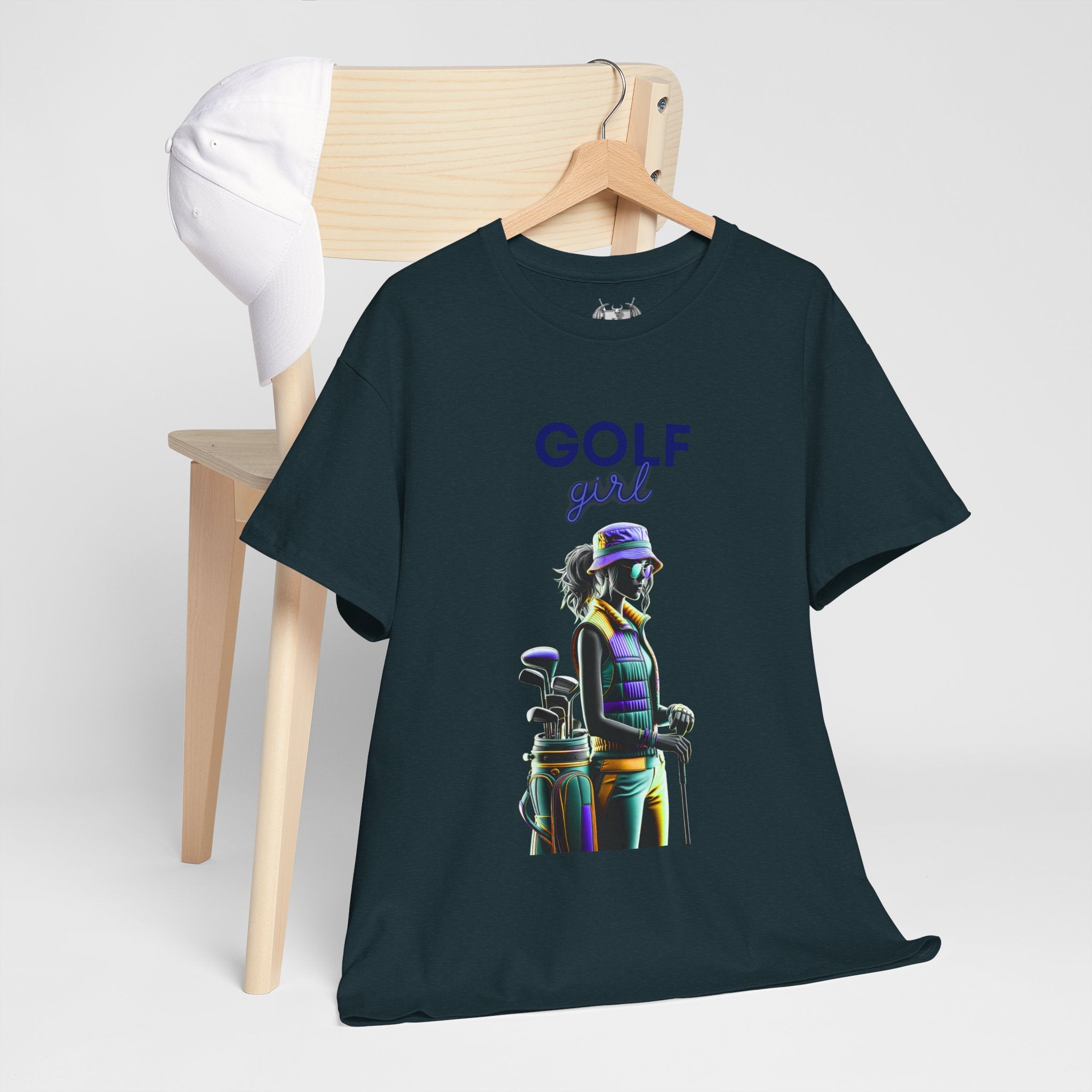 Golf Enthusiast Unisex Heavy Cotton Tee - Vibrant Golfer Design