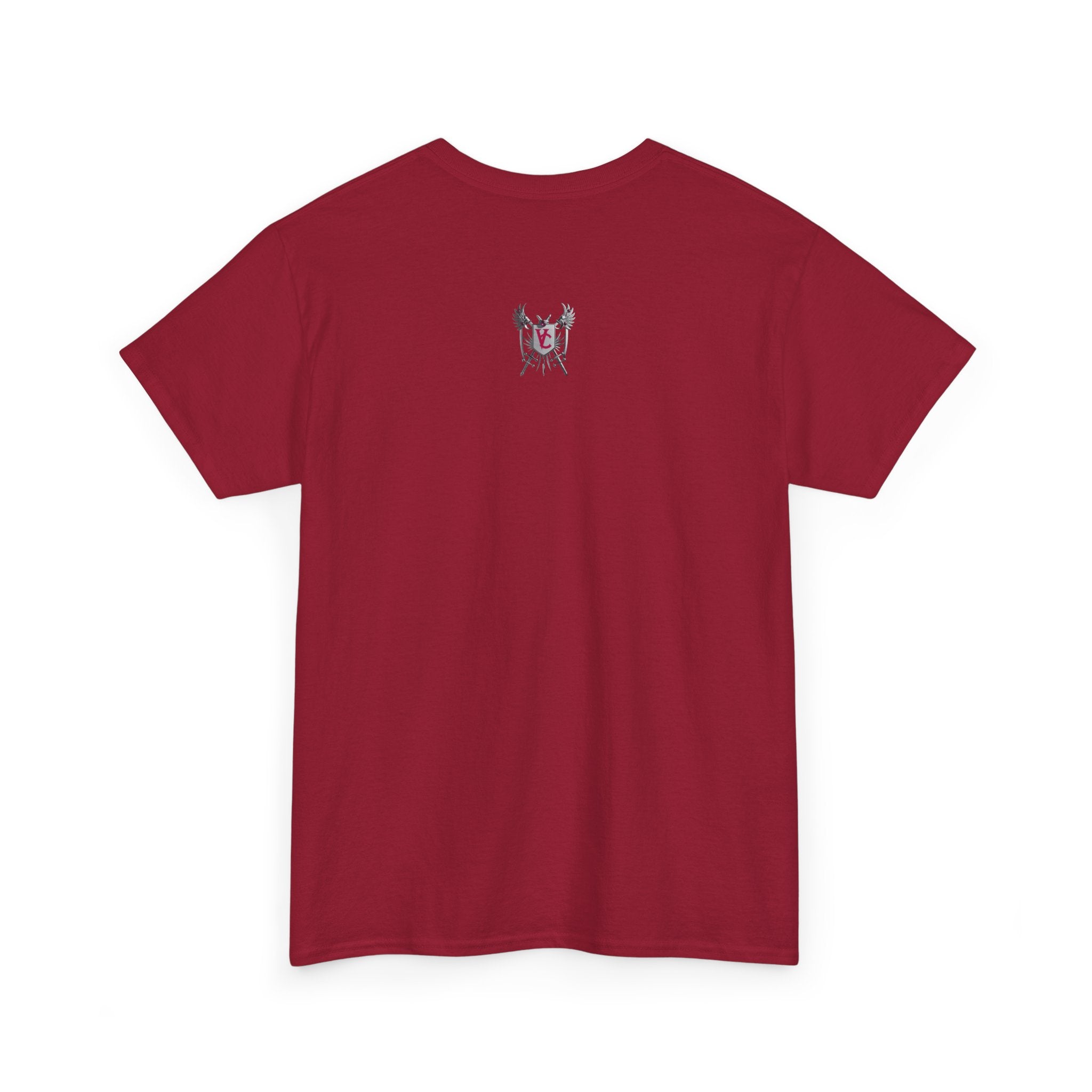 Unisex Heavy Cotton Tee with Shield Design - Bold Streetwear Style