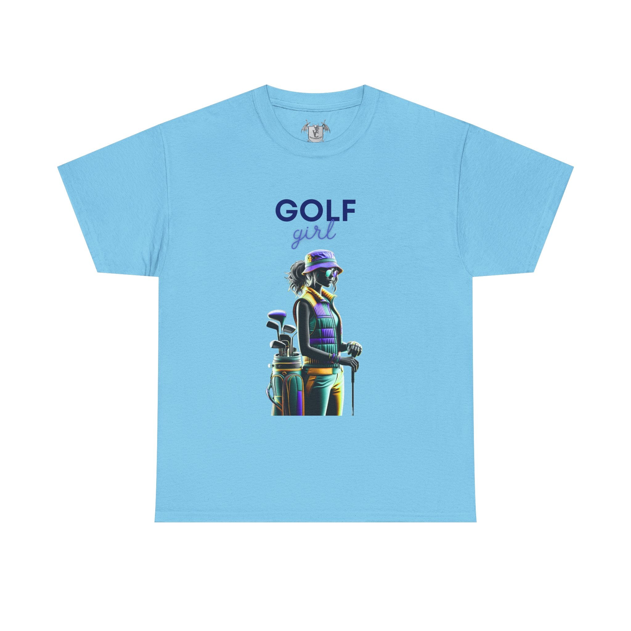Golf Enthusiast Unisex Heavy Cotton Tee - Vibrant Golfer Design