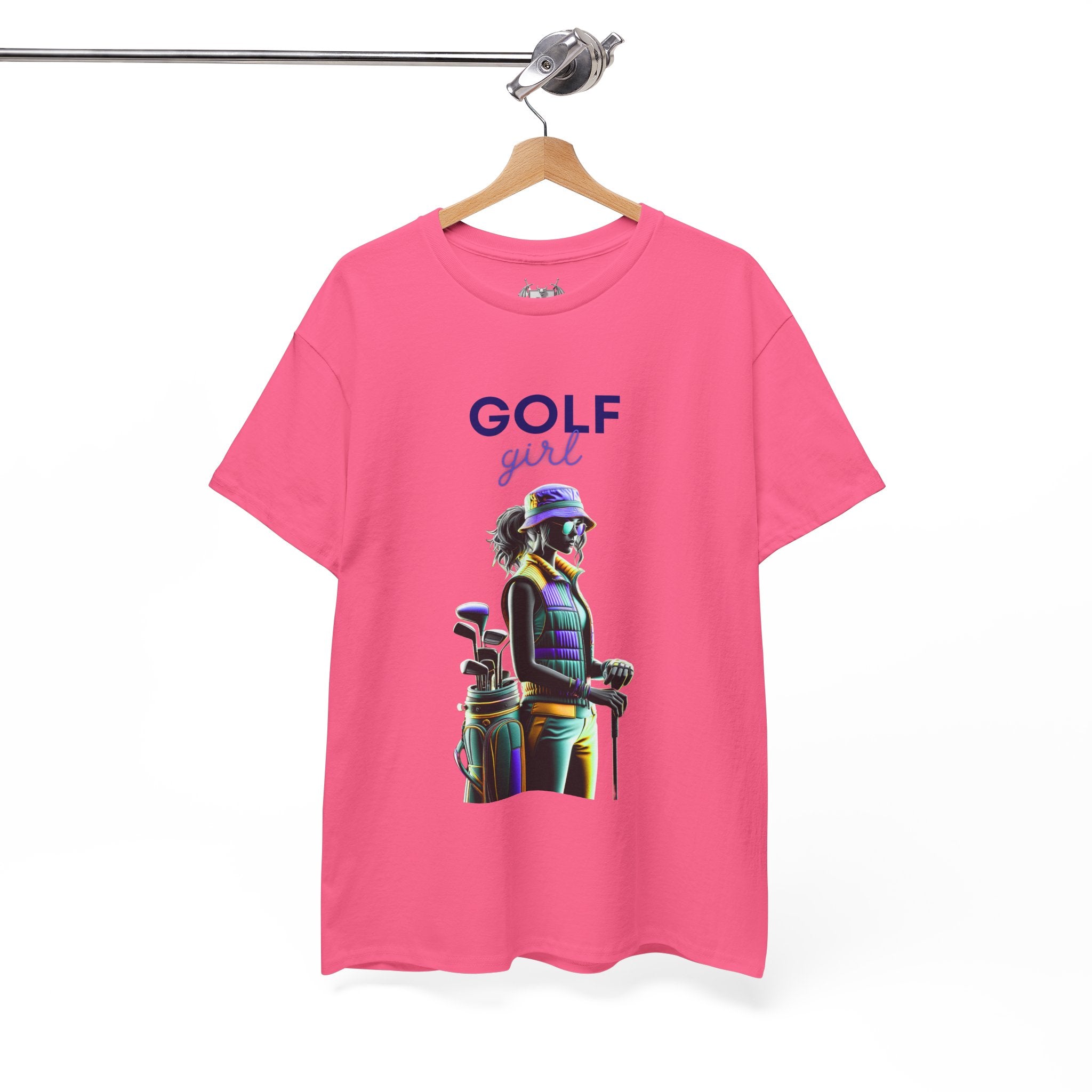 Golf Enthusiast Unisex Heavy Cotton Tee - Vibrant Golfer Design