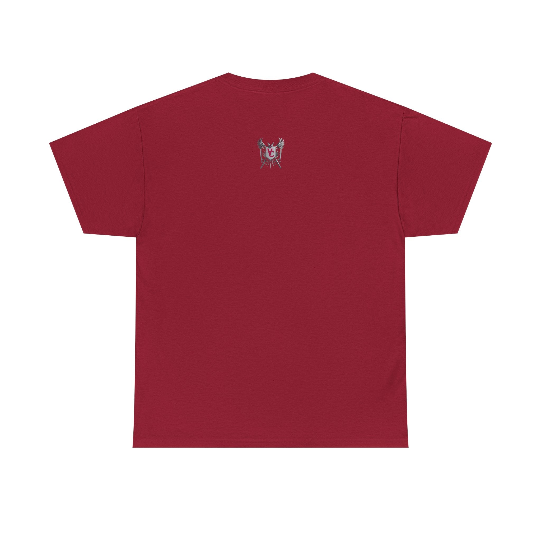 Unisex Heavy Cotton Tee with Shield Design - Bold Streetwear Style