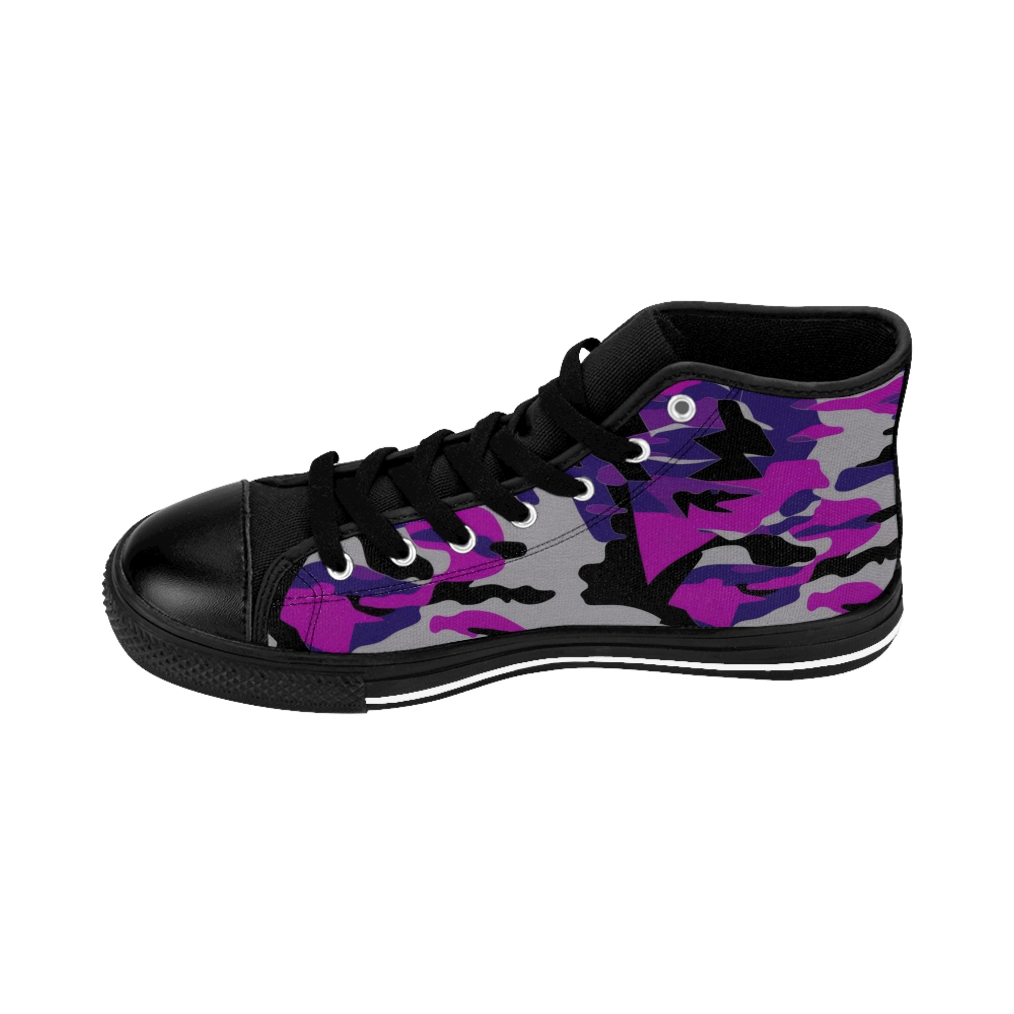 Stylish Women's Classic Camo Sneakers with Purple Accents