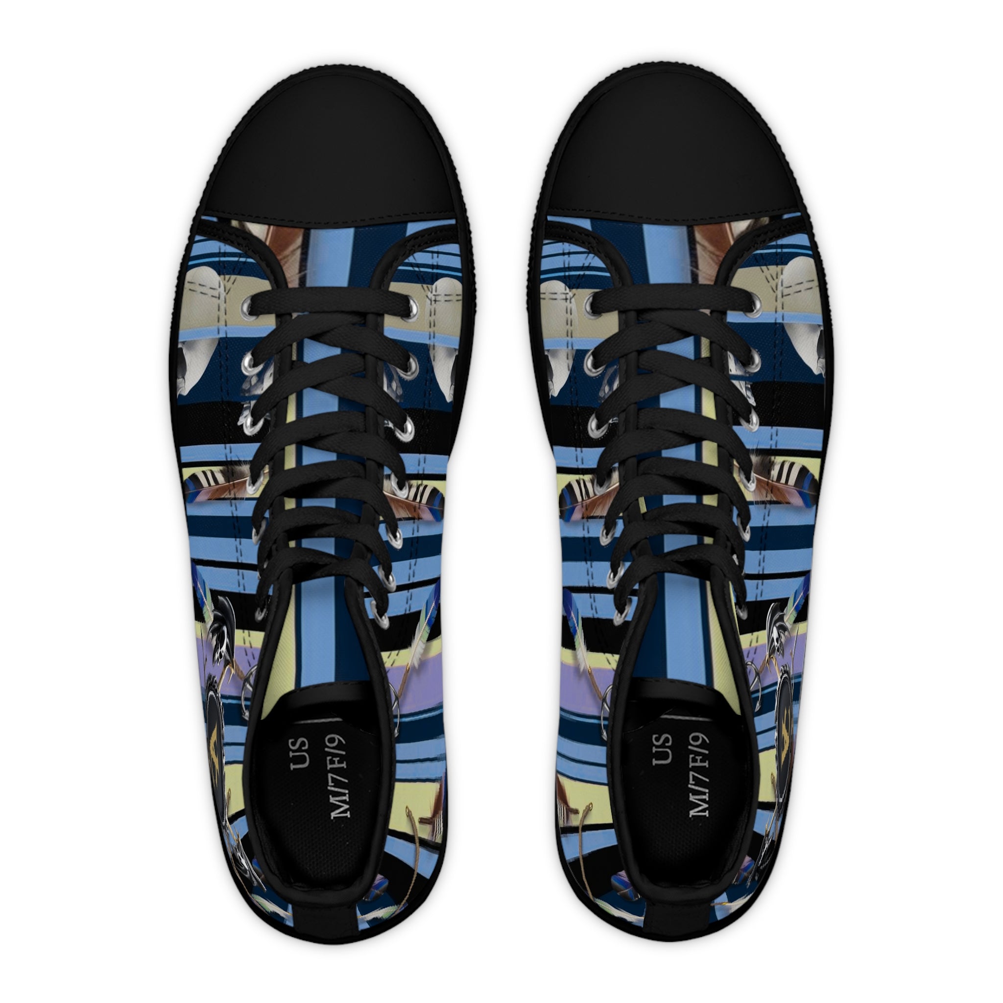 Stylish Women's High Top Sneakers with Artistic Stripes - Trendy Footwear for Fashion Lovers