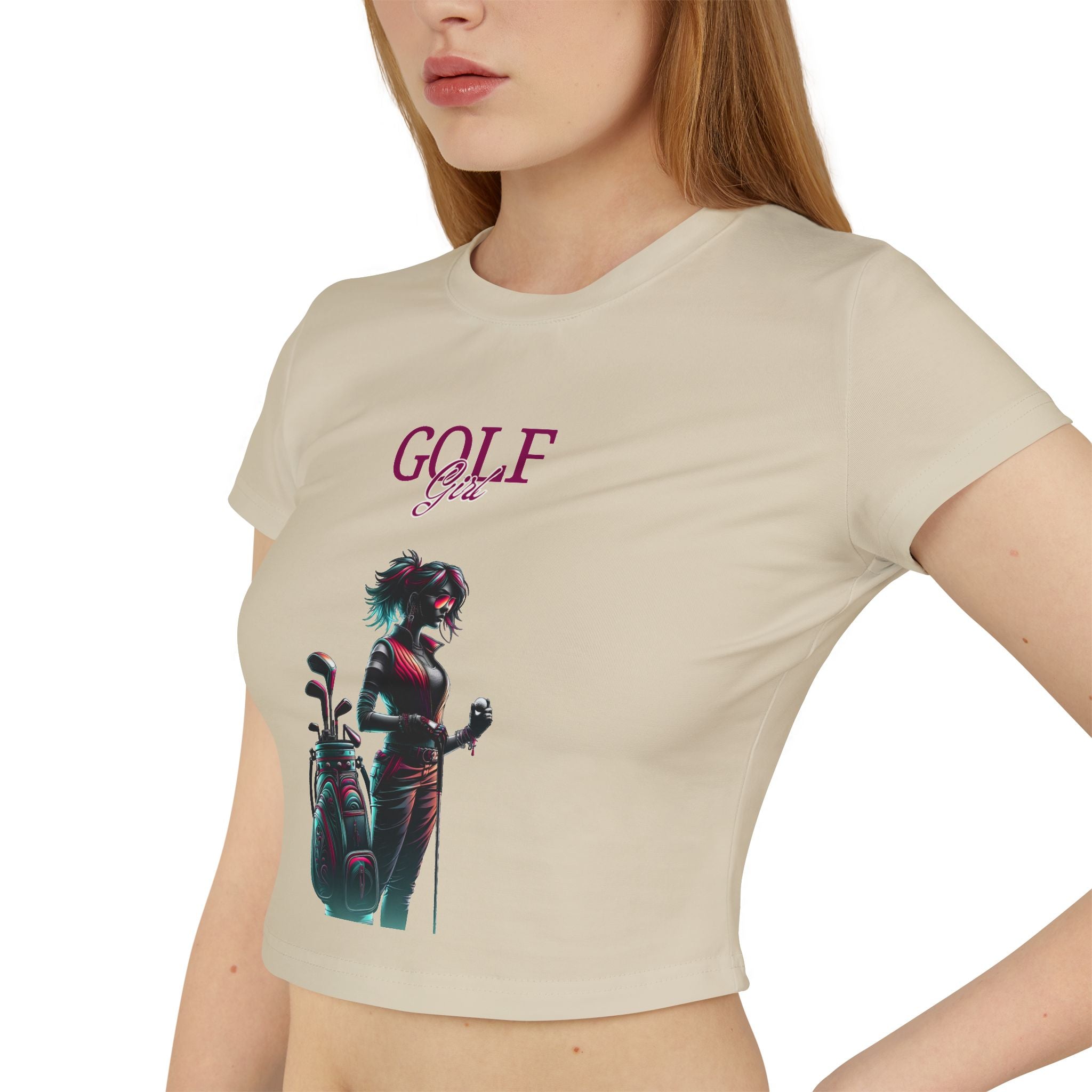 Golf Girl Women's Baby Tee - Stylish Golf-Themed Graphic T-Shirt