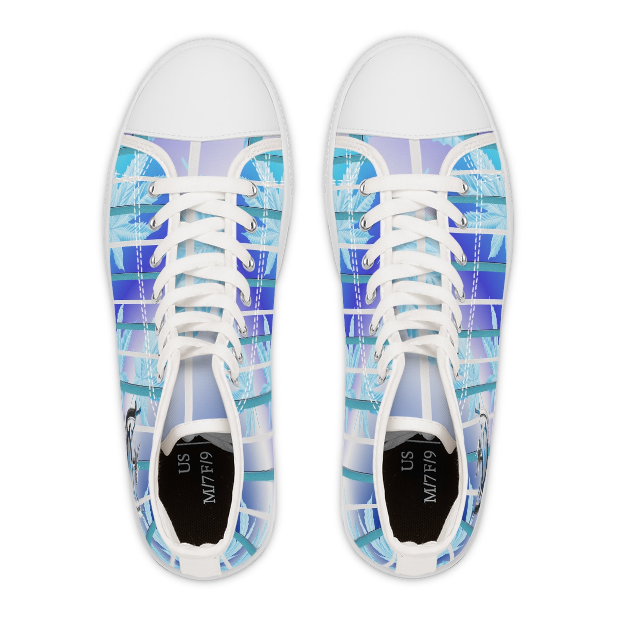 Stylish Women's High Top Sneakers with Feathers Design - Trendy Casual Footwear