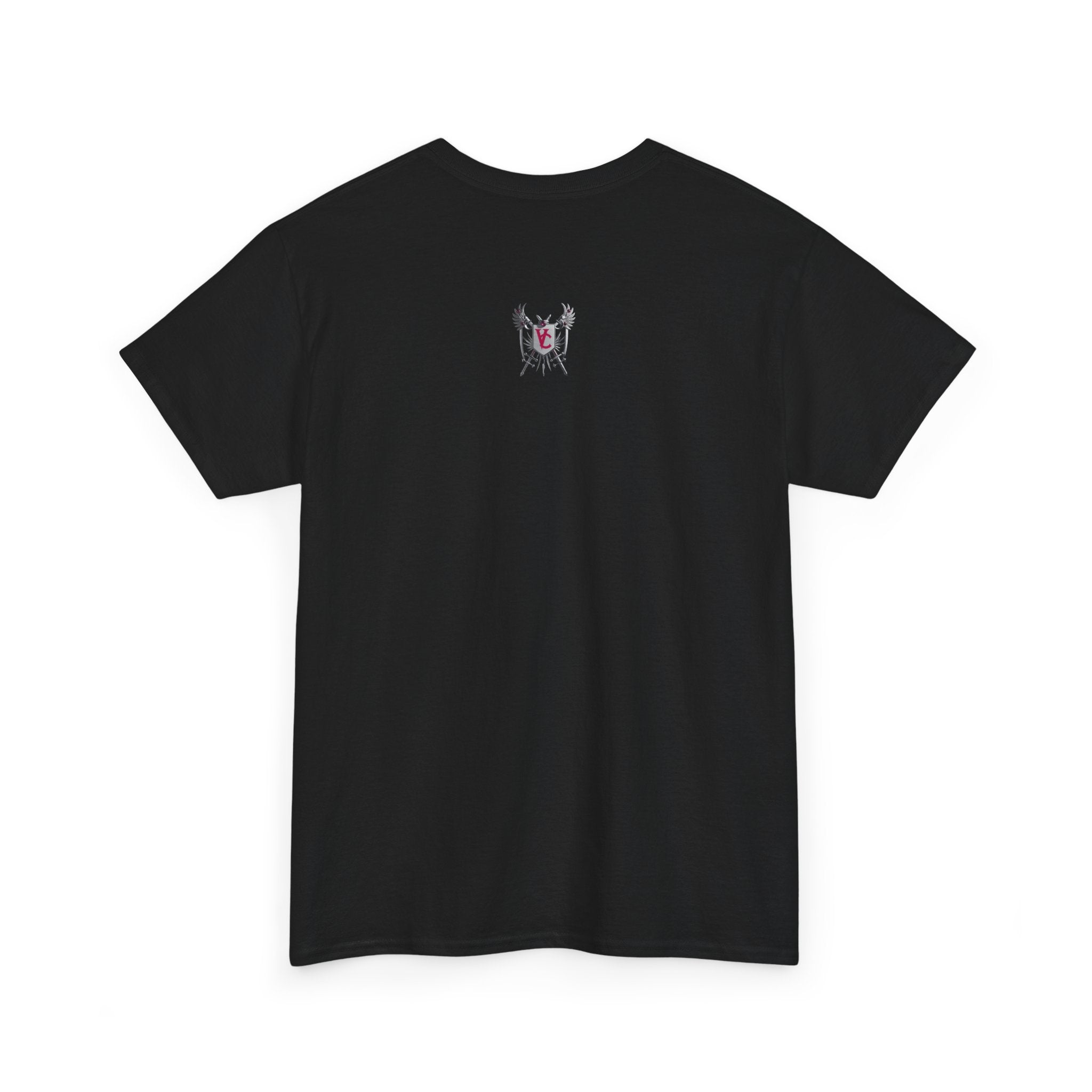 Unisex Heavy Cotton Tee with Shield Design - Bold Streetwear Style