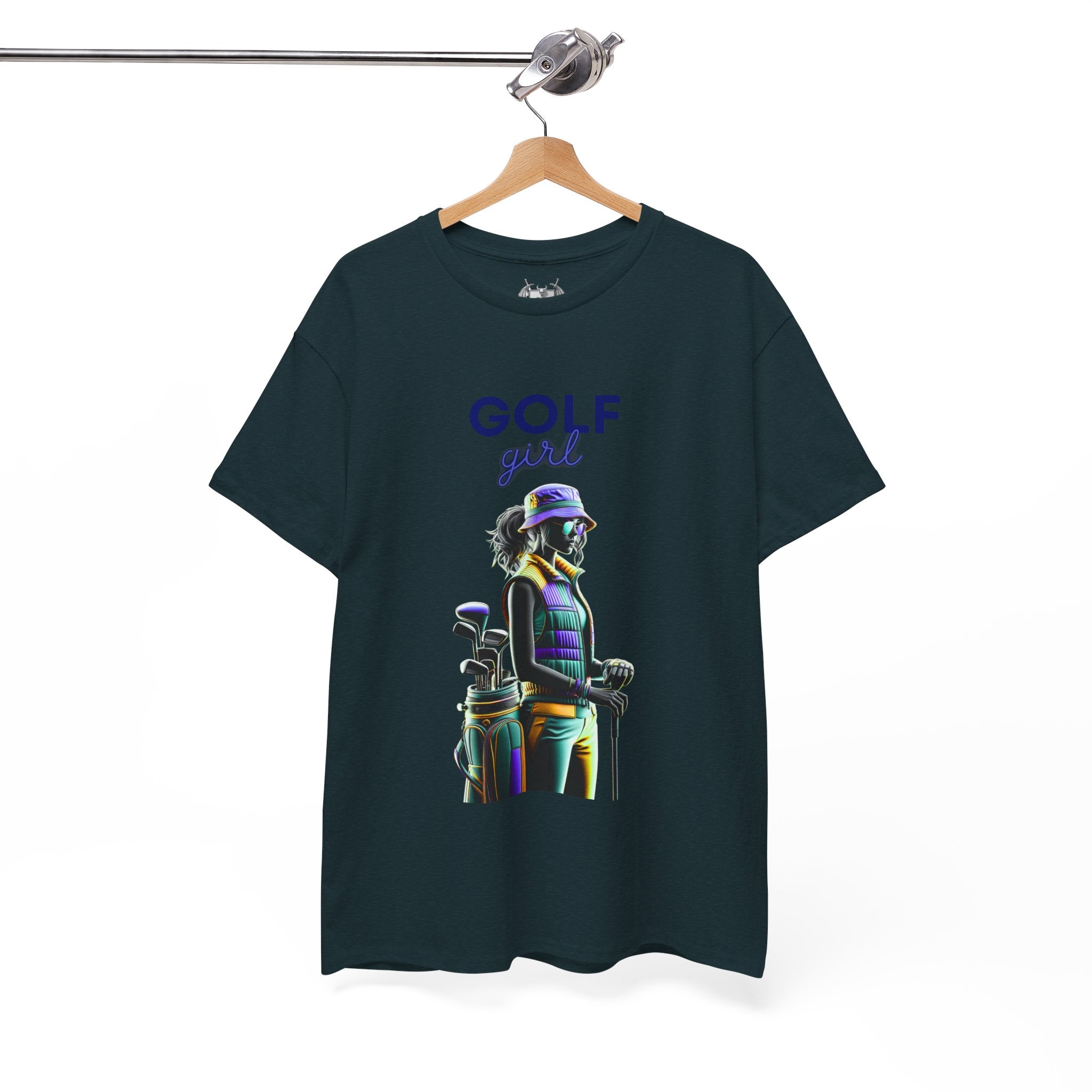 Golf Enthusiast Unisex Heavy Cotton Tee - Vibrant Golfer Design