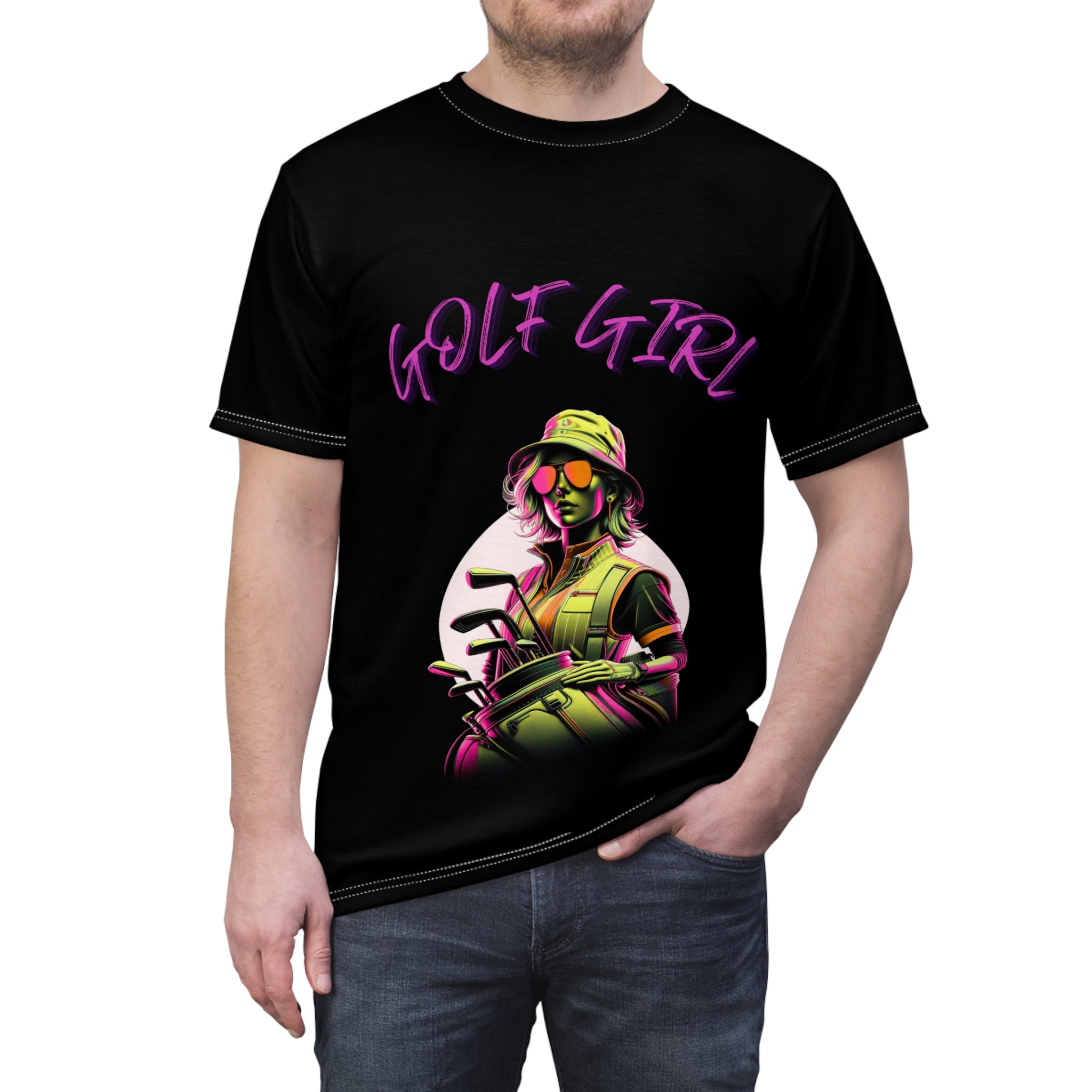 Golf Girl Unisex Cut & Sew Tee - Vibrant Graphic Tee for Golf Enthusiasts