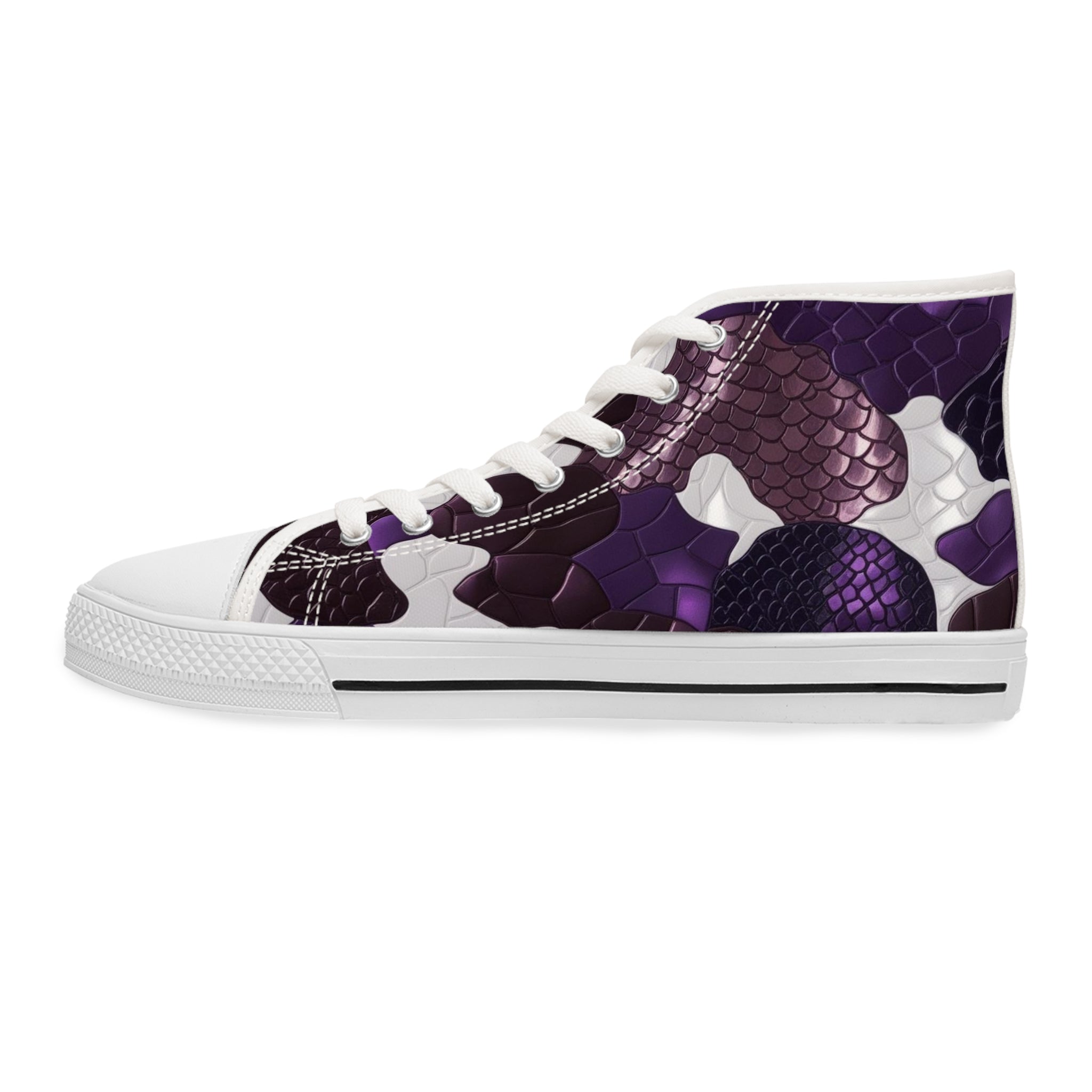 Women’s High Top Sneakers - Stylish Purple Dragon Design