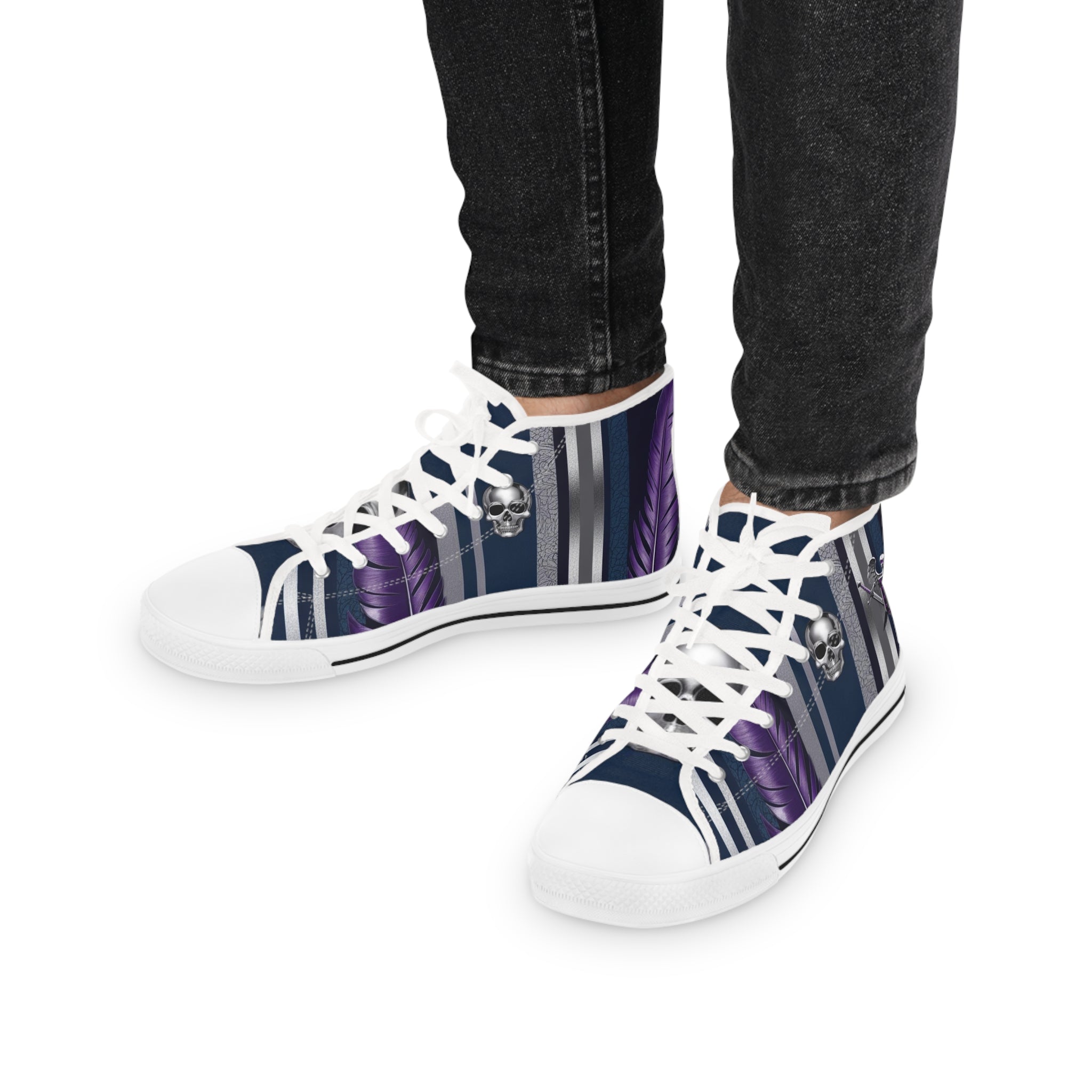 Stylish High Top Sneakers with Unique Abstract Design