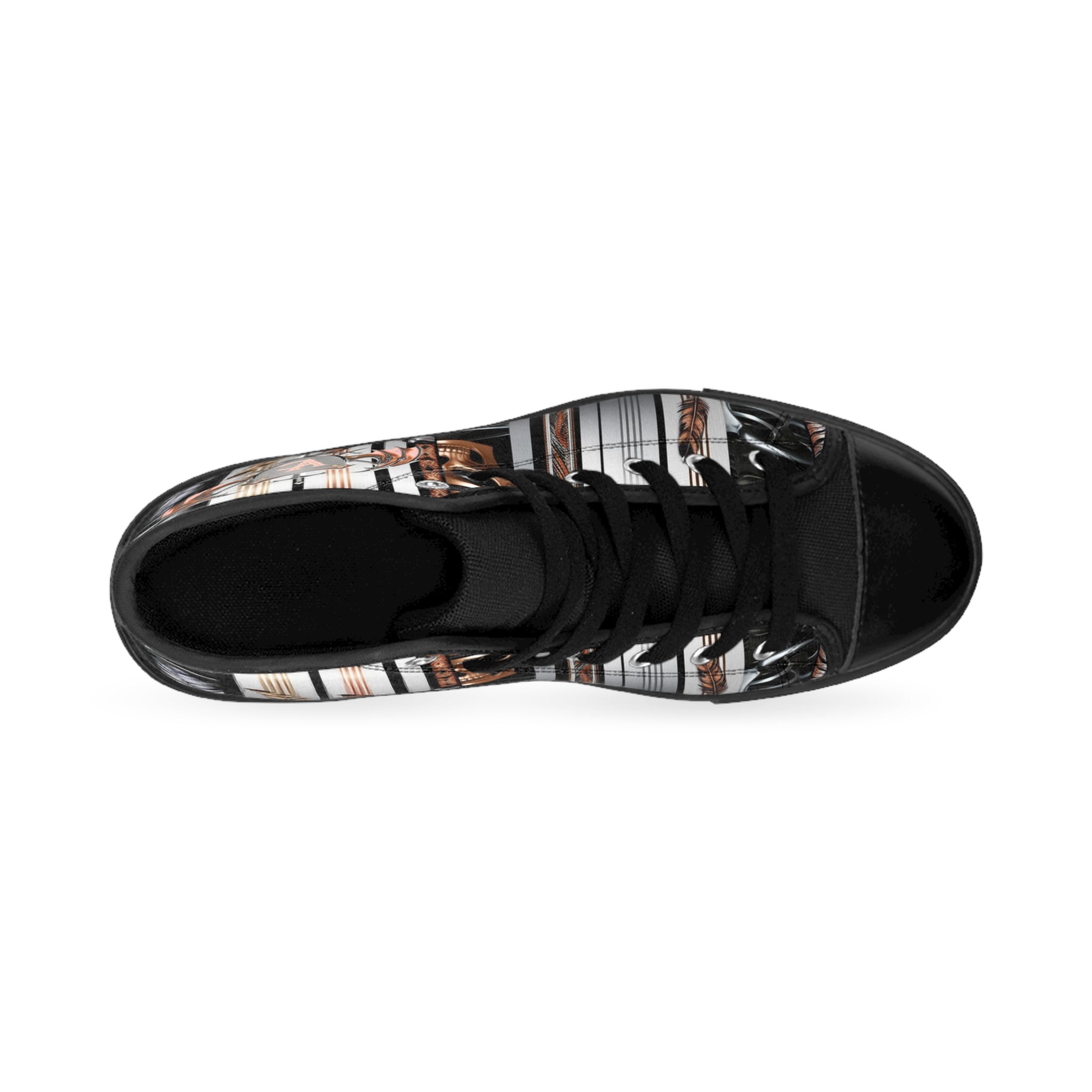 Men's Classic Sneakers with Tribal Design - Stylish High-Top Footwear for Everyday Adventures