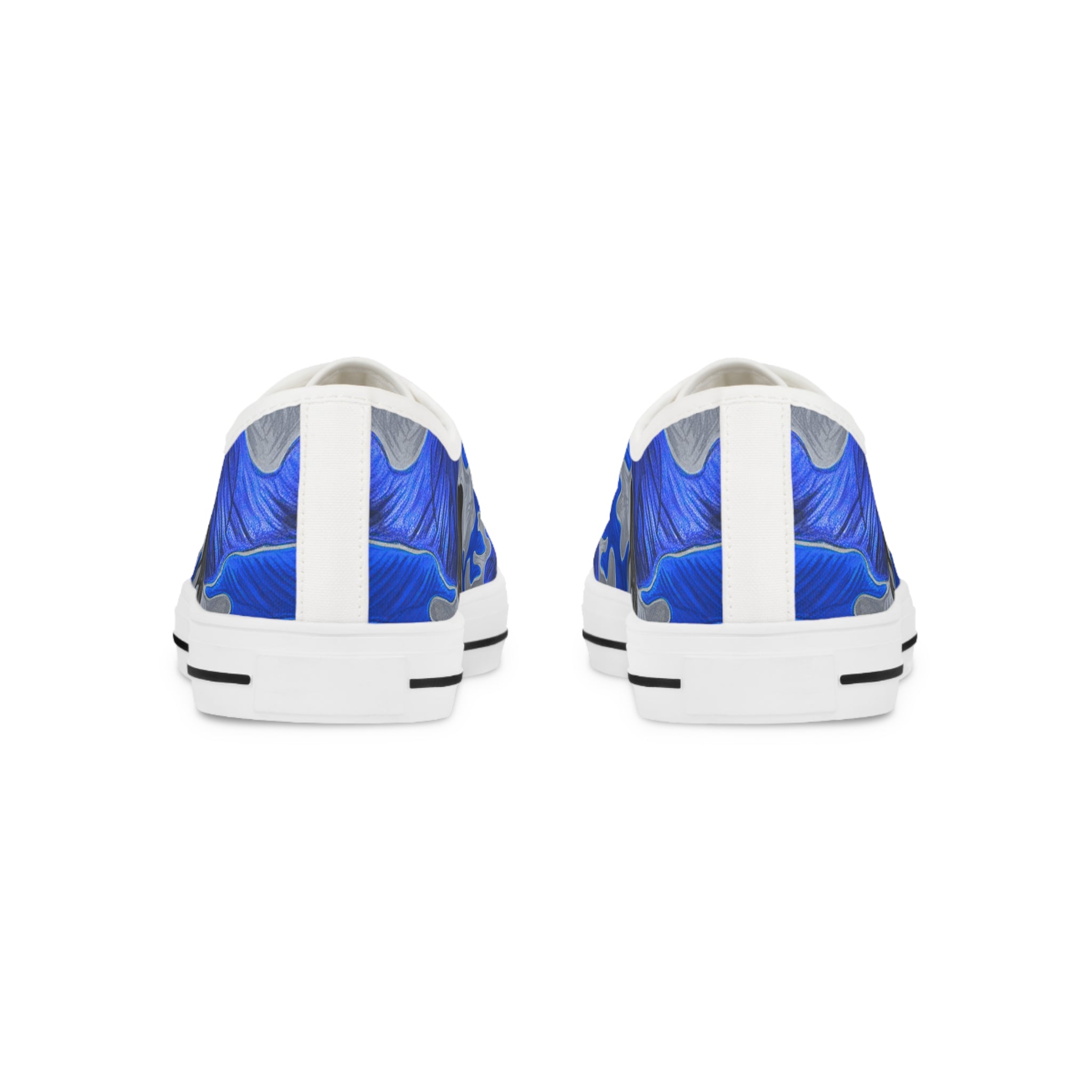 Stylish Men's Low Top Sneakers - Blue Camouflage Design
