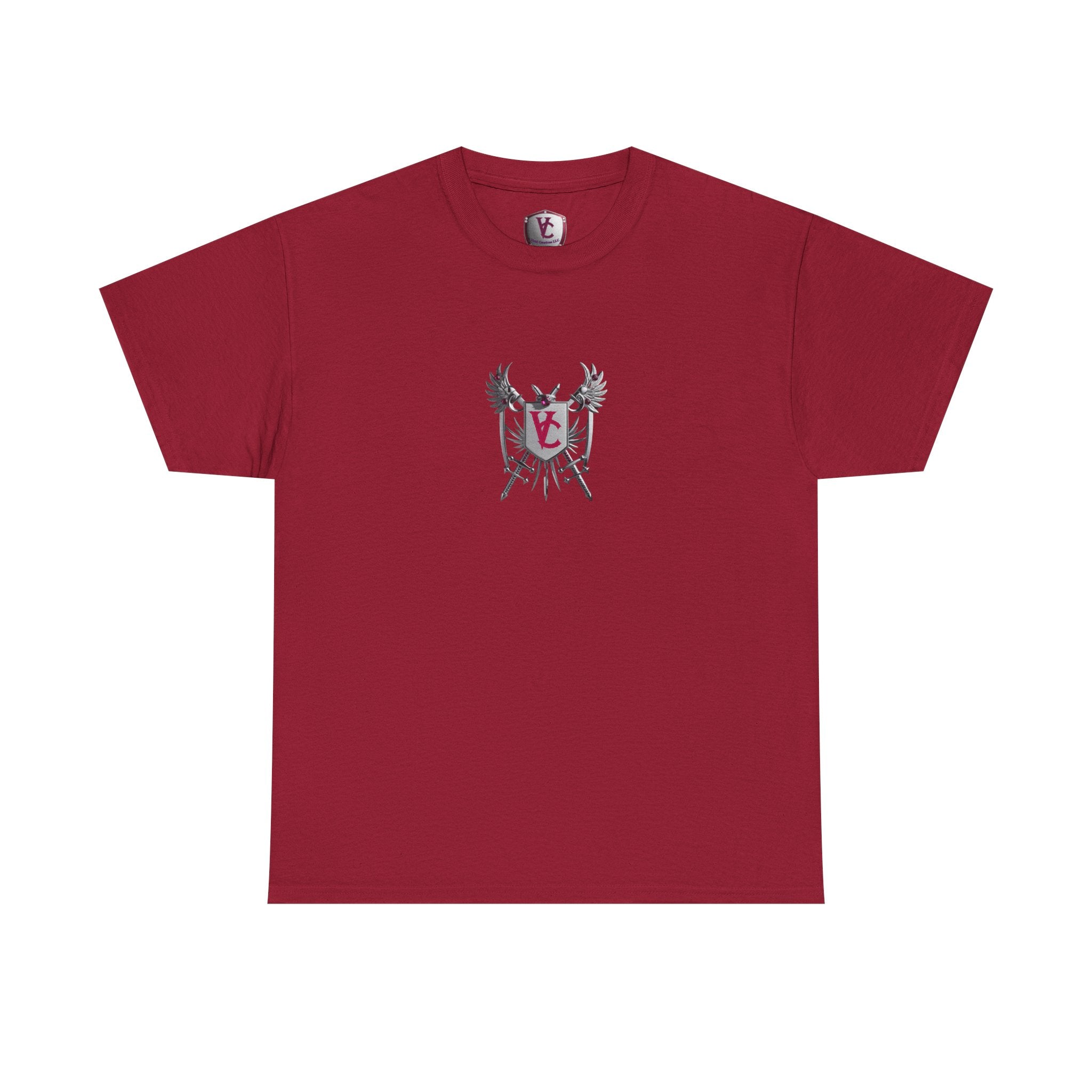 Unisex Heavy Cotton Tee with Shield Design - Bold Streetwear Style