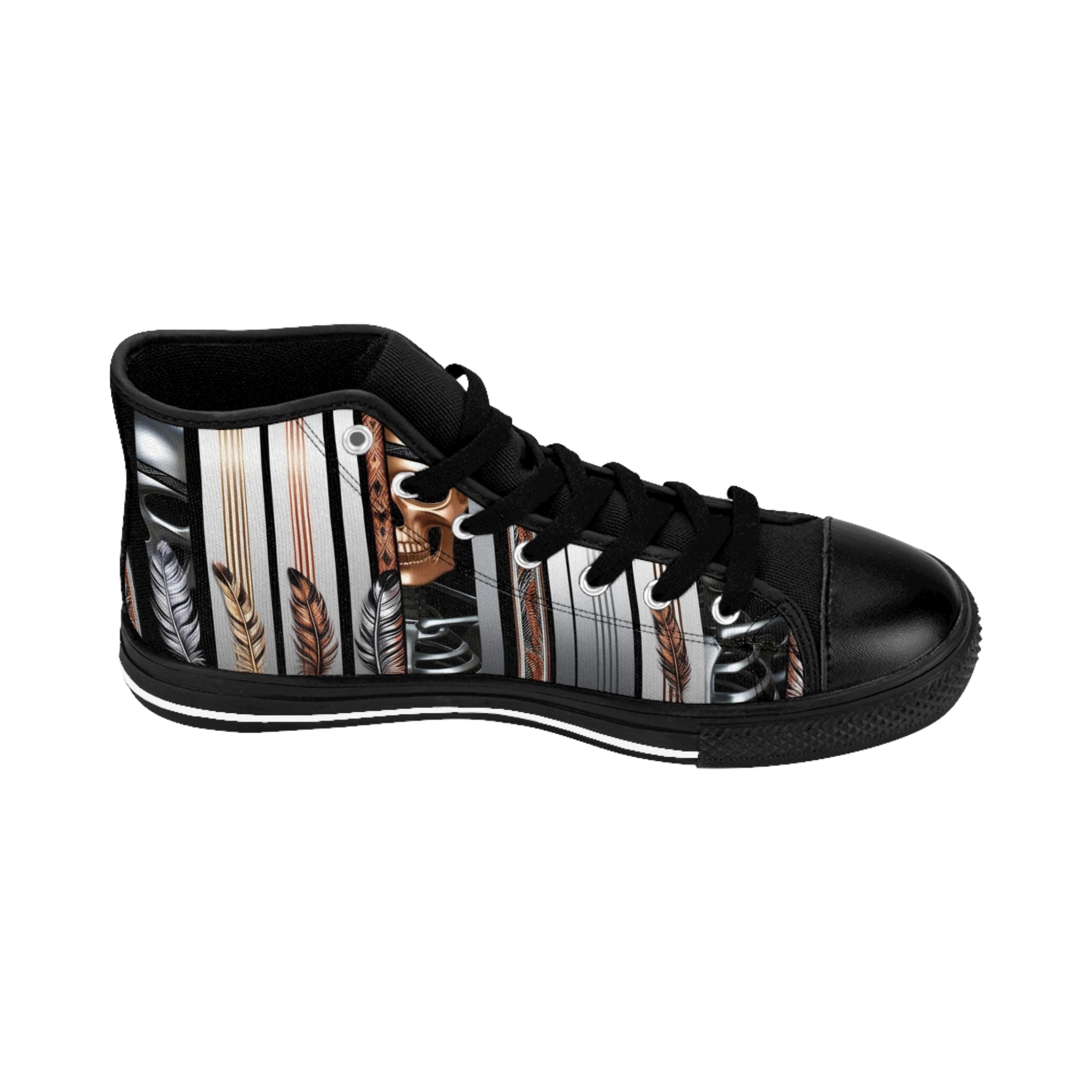 Men's Classic Sneakers with Tribal Design - Stylish High-Top Footwear for Everyday Adventures