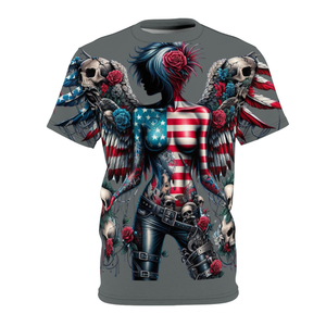 American Flag W/ Winged Female Silhouette T-shirt