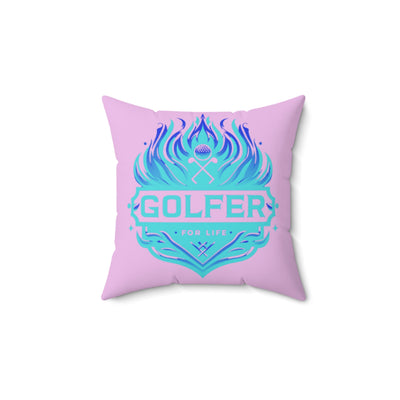 007, Polyester Square Golf Pillow, Golfer 4 Life Pillow, Great Golf Gift