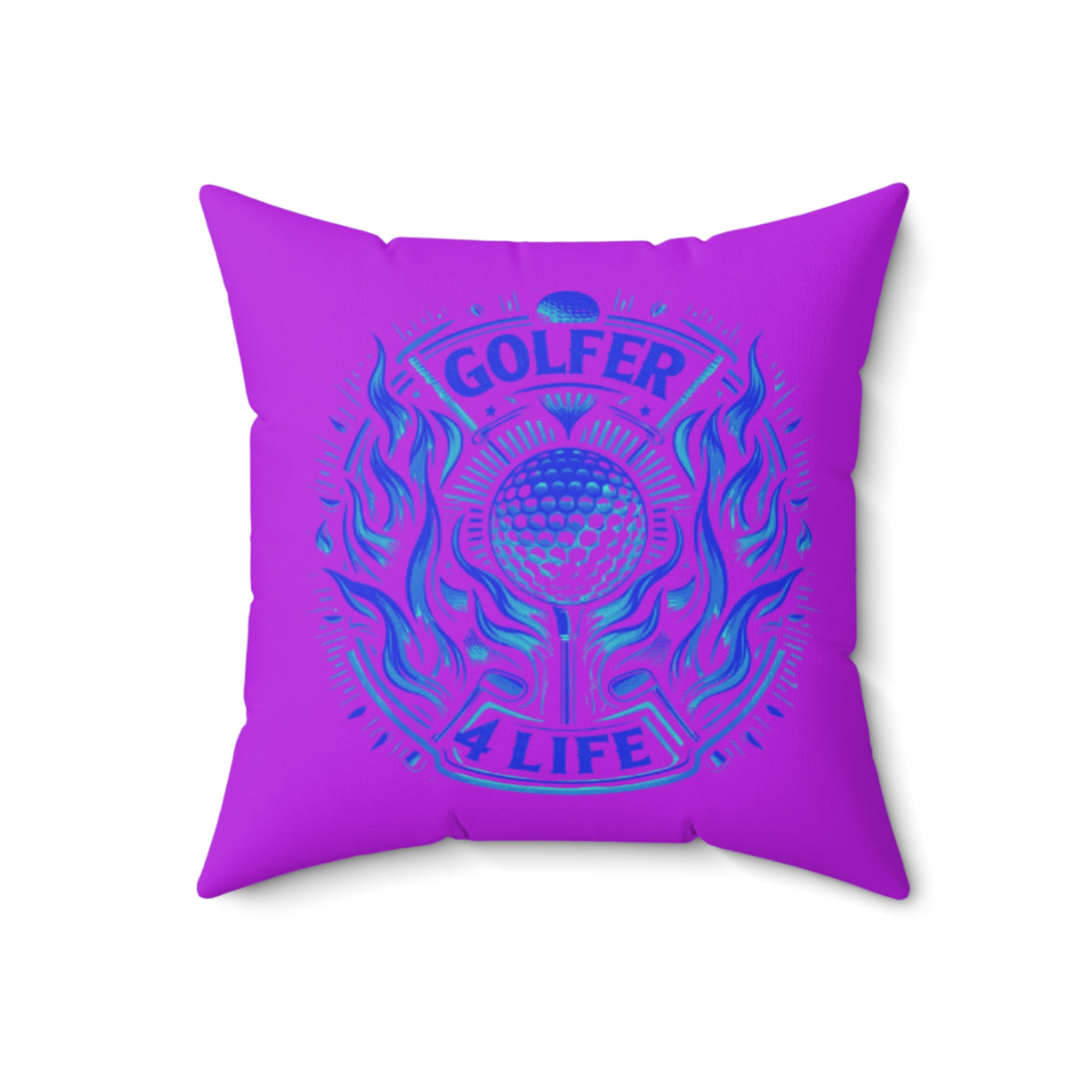 006, Polyester Square Golf Pillow, Golfer 4 Life Pillow, Great Golf Gift