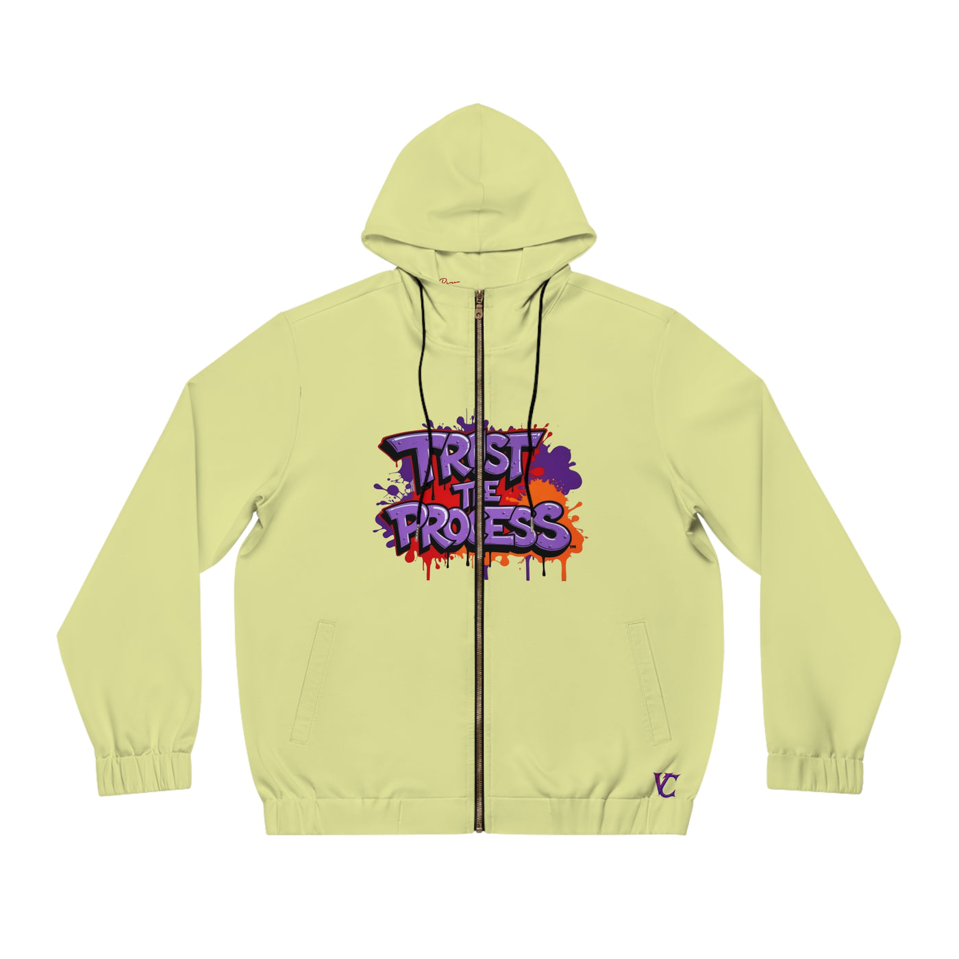 Men's Graphic Full-Zip Hoodie, Vivid Creations "Trust The Process" Hooded Sweatshirt