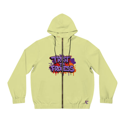 Men's Graphic Full-Zip Hoodie, Vivid Creations "Trust The Process" Hooded Sweatshirt