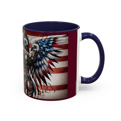 American Flag Coffee Mug (11, 15oz), W/ Winged Silhouettes