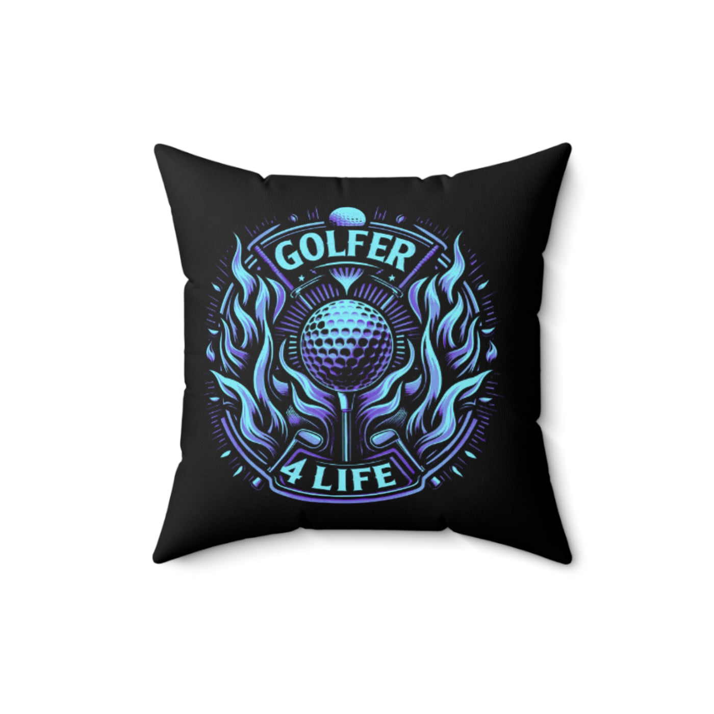 005, Polyester Square Golf Pillow, Golfer 4 Life Pillow, Great Golf Gift