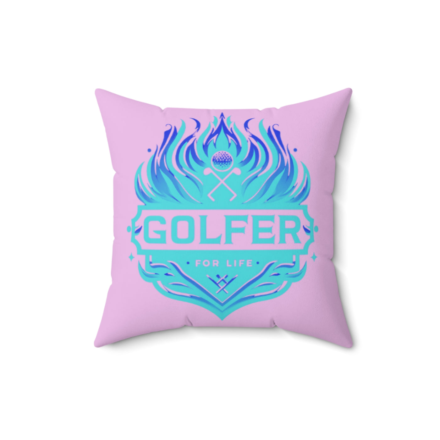 007, Polyester Square Golf Pillow, Golfer 4 Life Pillow, Great Golf Gift