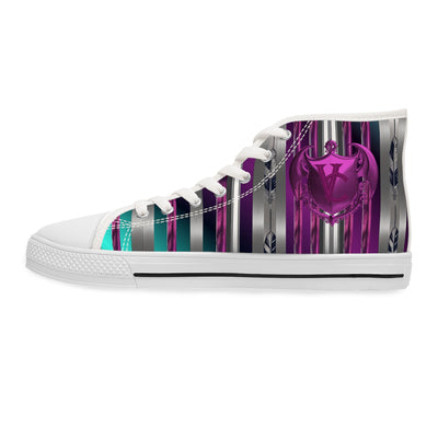 Stylish Women's High Top Sneakers - Striped Design, Perfect for Casual Wear and Events