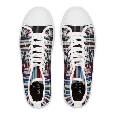 Women's High-Top Sneakers, Vivid Creations Designer Shoes Graphic Skull Design