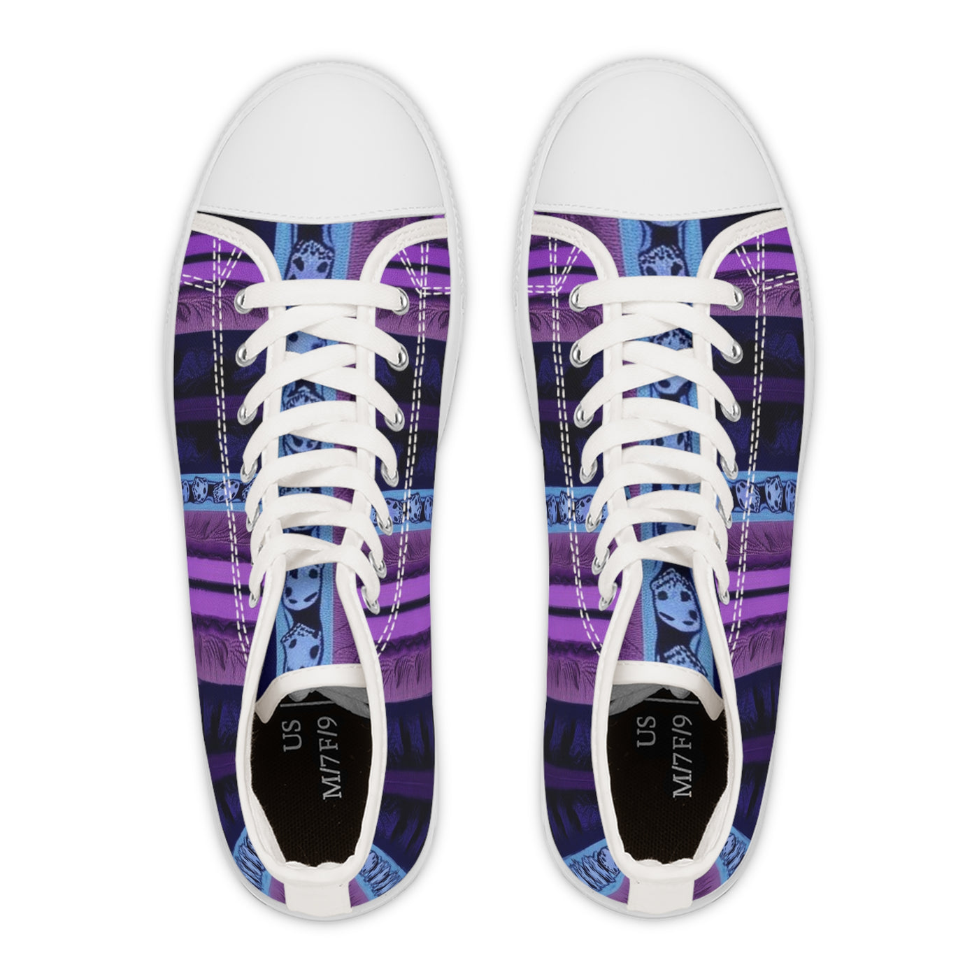 Men's High-Top Sneakers, Vivid Creations Designer Shoes Graphic Skull Design