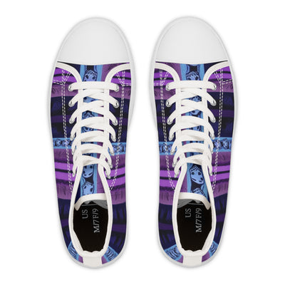 Men's High-Top Sneakers, Vivid Creations Designer Shoes Graphic Skull Design