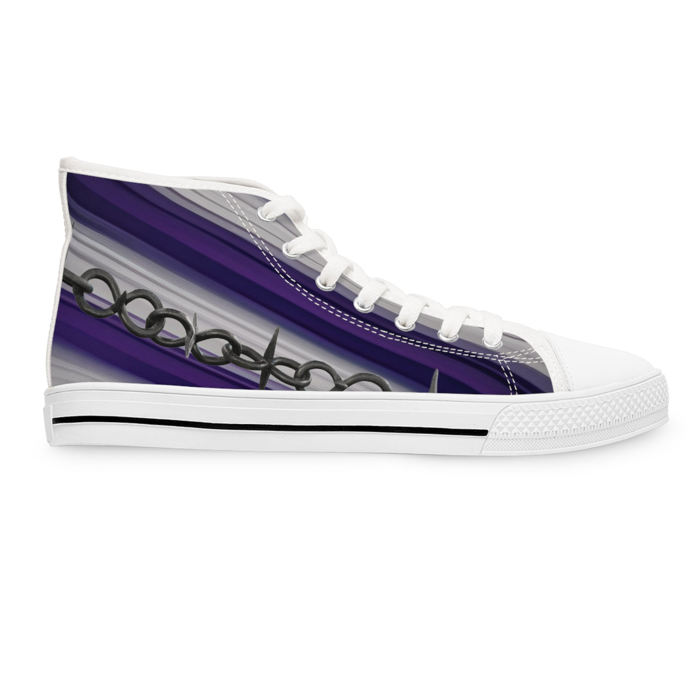 Women's High-Top Sneakers, Vivid Creations Designer Shoes Graphic Skull Design